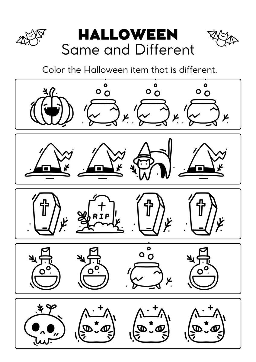Free Printable Halloween Worksheet Templates To Edit Canva Halloween Drawing Activity Worksheet Free Printable Digital PDF