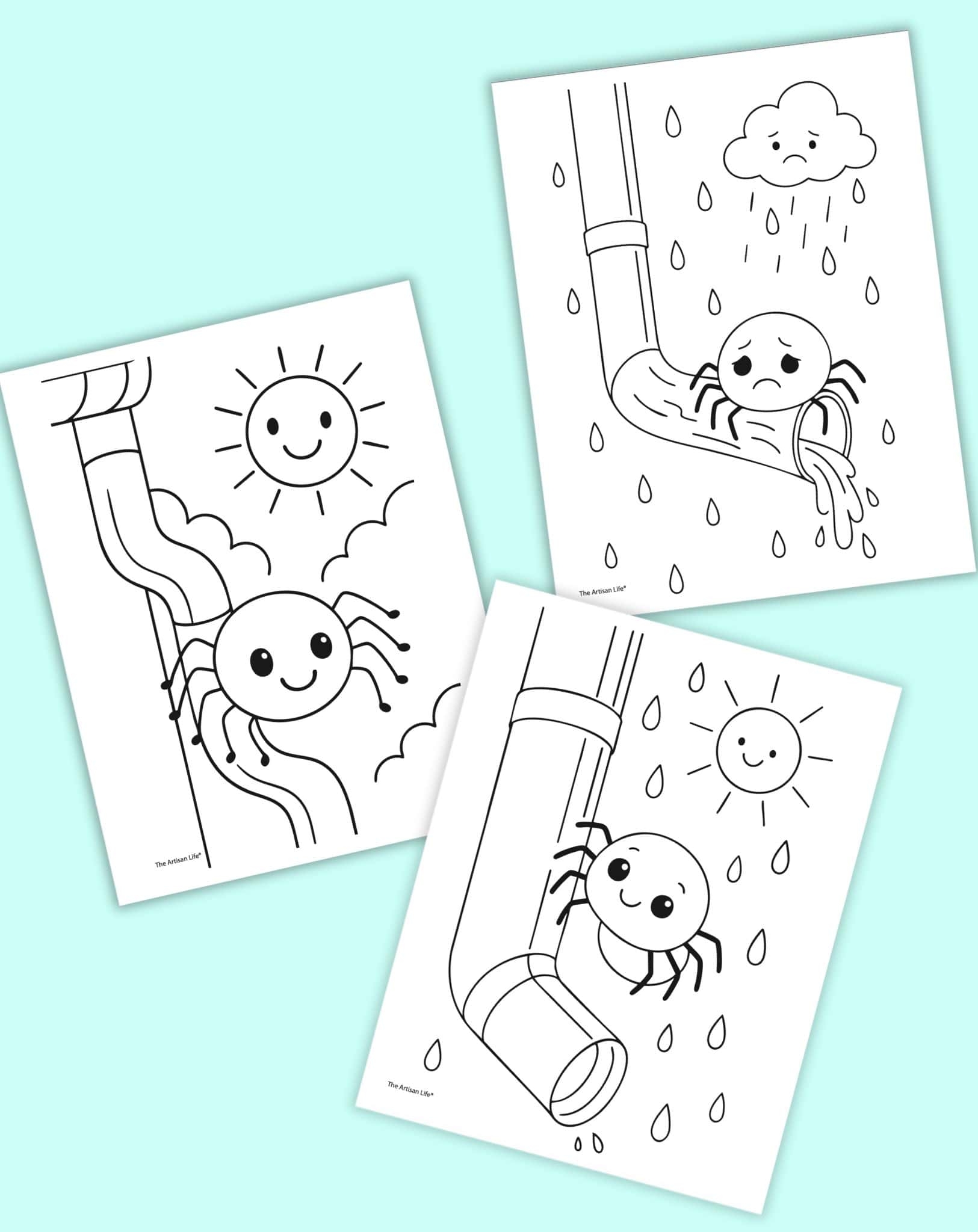 Free Printable Itsy Bitsy Spider Coloring Pages The Artisan Life