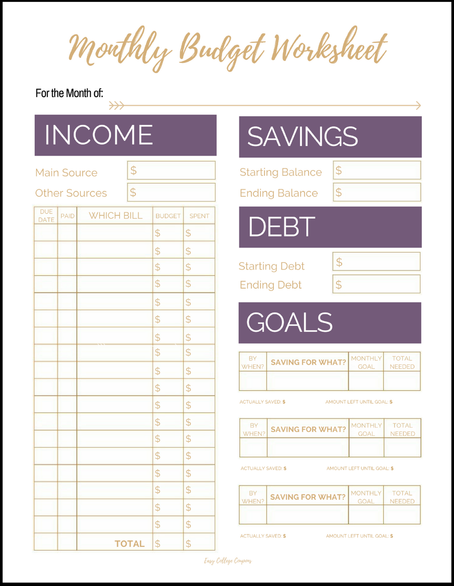 Free Printable Bill Planner Printable Party Favors