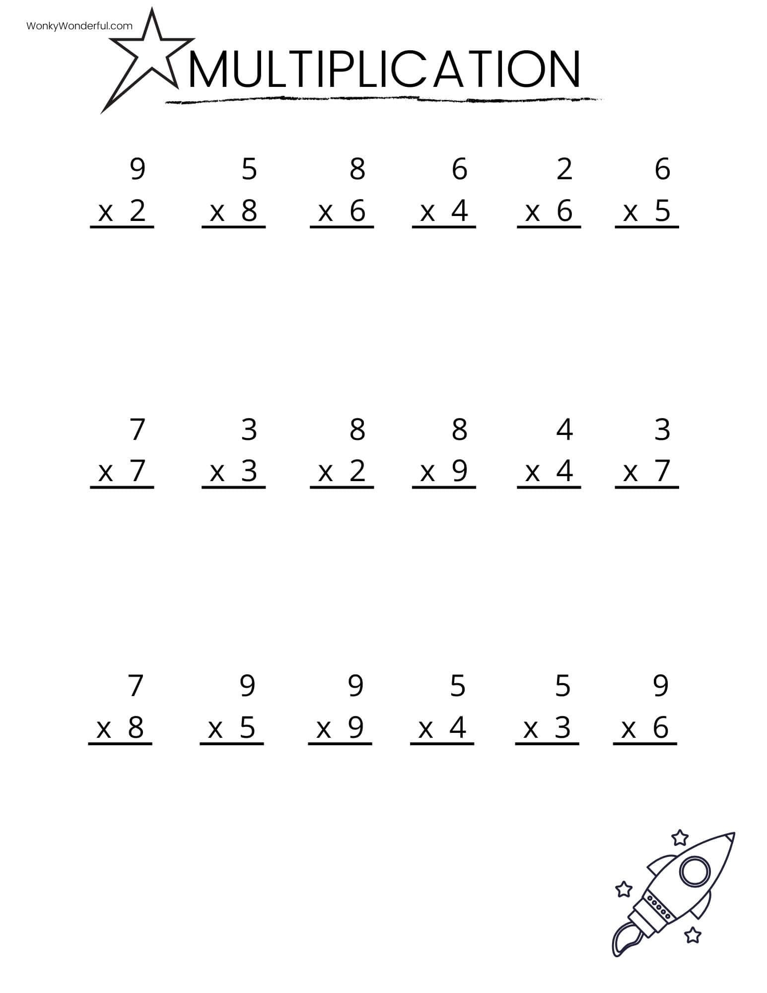 12 Printable Multiplication Worksheets Times Tables Practice Maths Drills Kids Learning Homeschool Third Grade Maths Etsy