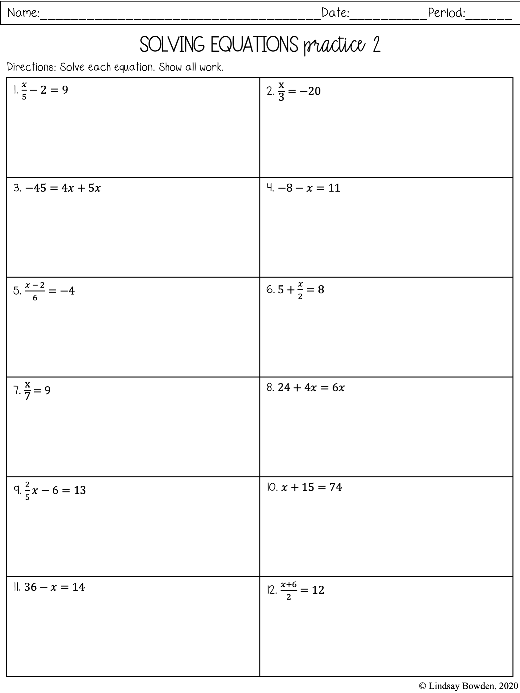 Free Solving One And Two Step Equations Worksheet Download Free Solving One And Two Step Equations Worksheet Png Images Free Worksheets On Clipart Library