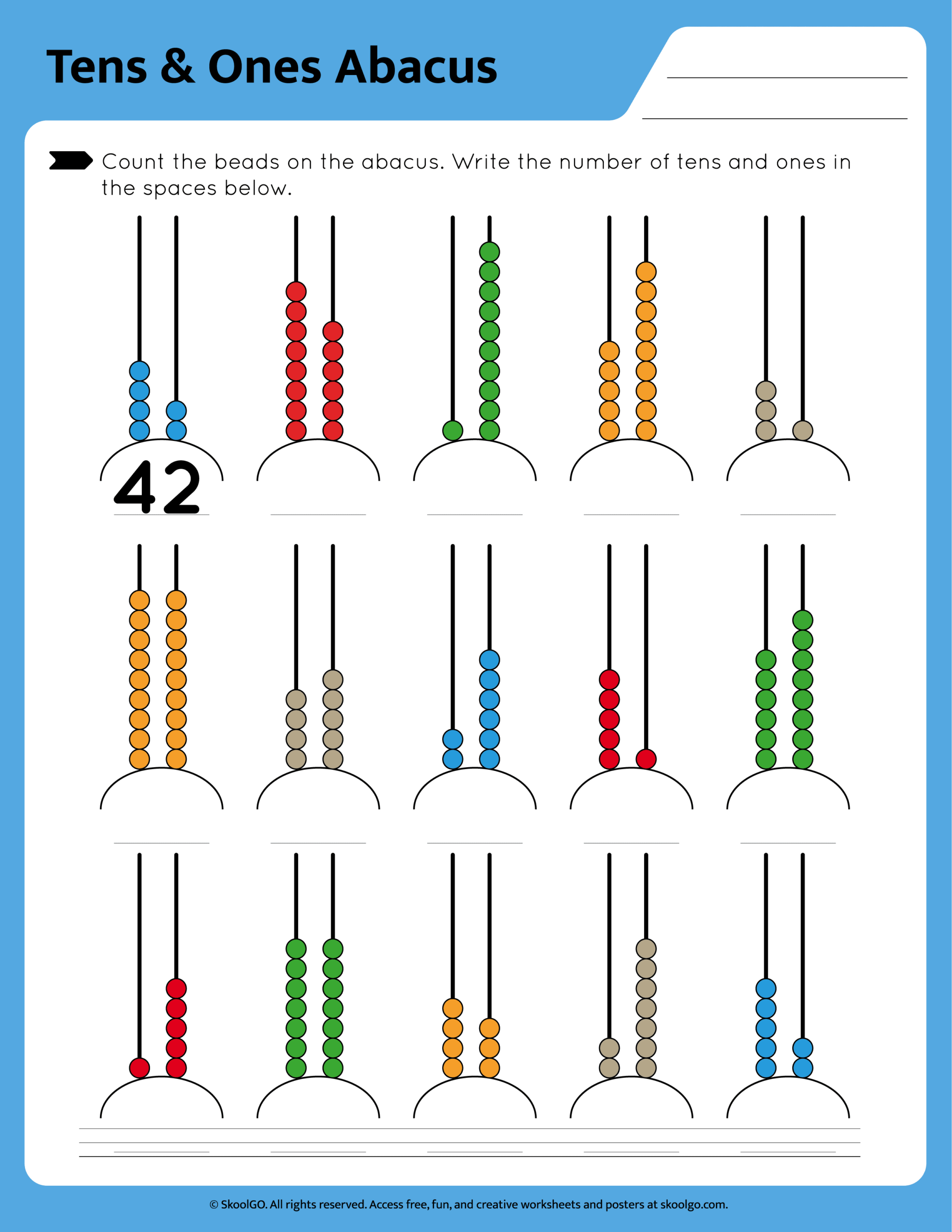 Abacus Practice Worksheets Level 1 Funwithworksheets