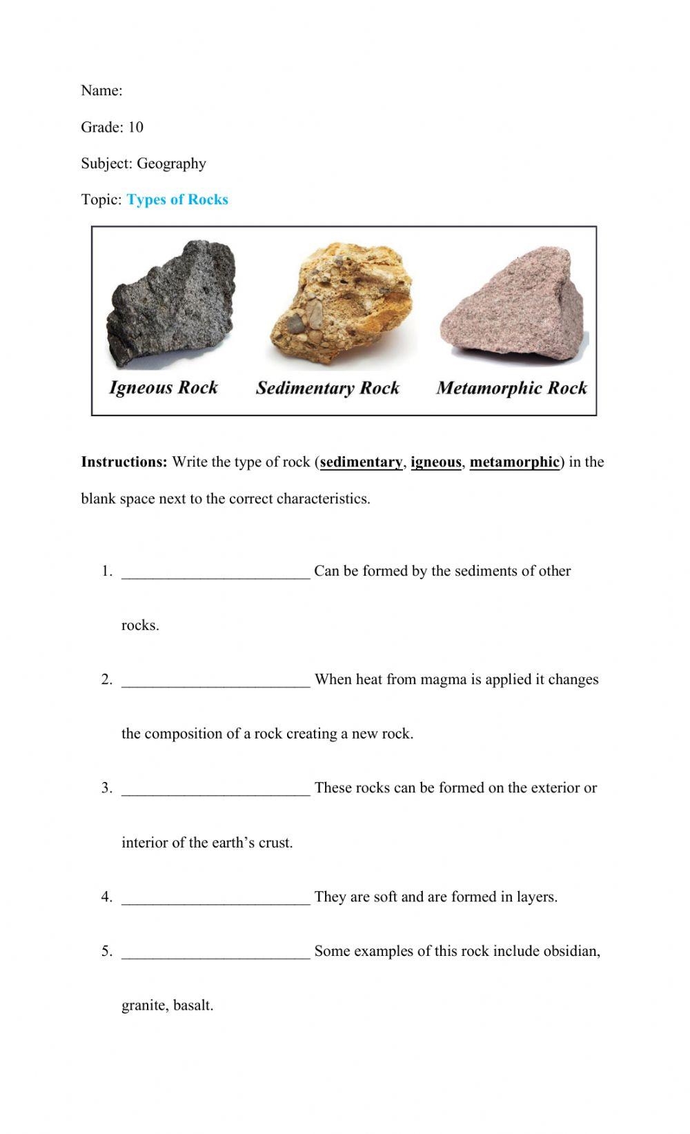 Free Types Of Rocks Worksheet Download Free Types Of Rocks Worksheet Png Images Free Worksheets On Clipart Library