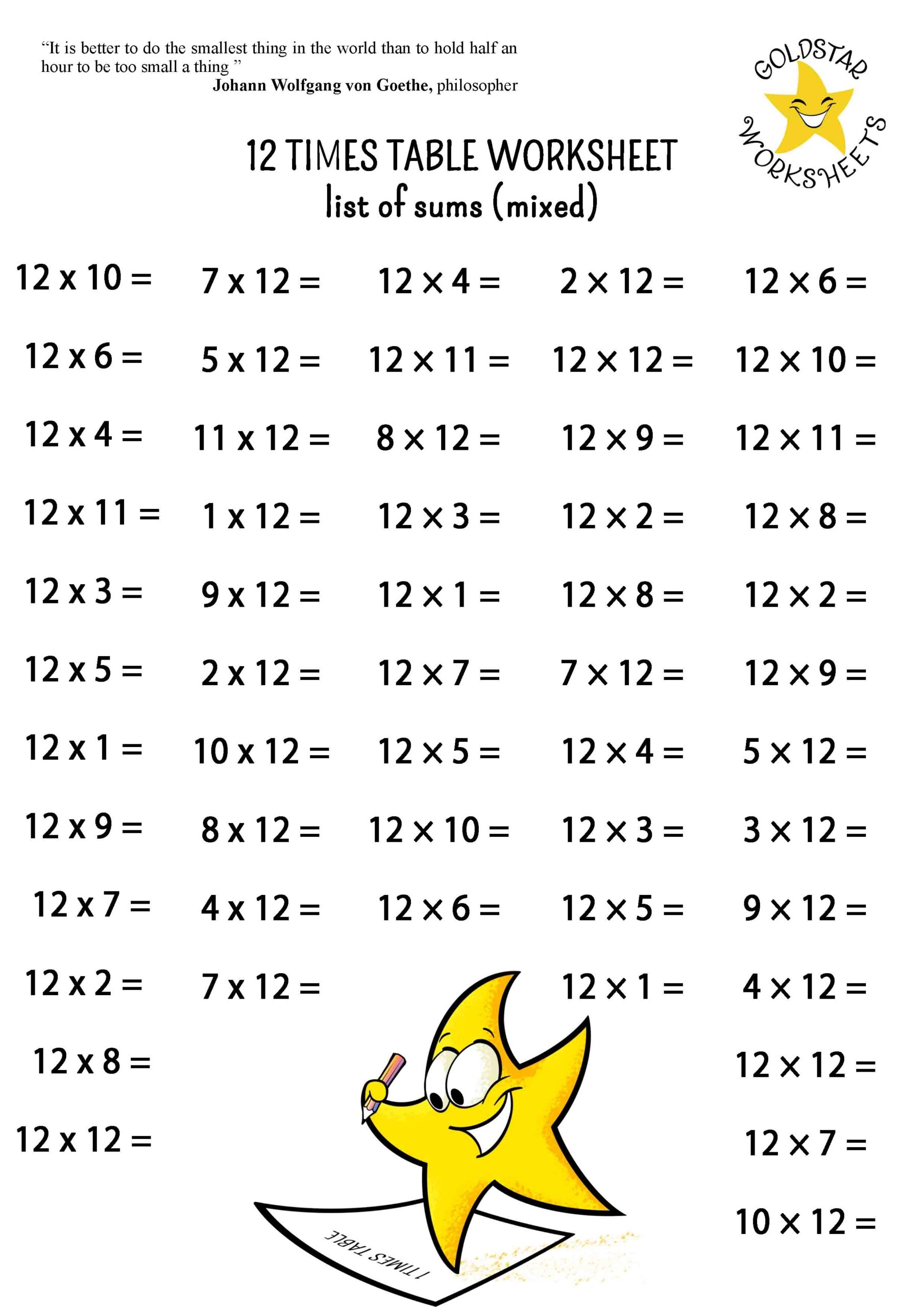 Fun And Free 12 Times Table Worksheets That S Kids Love Fun And Free 12 Times Table Worksheets That S Kids Love