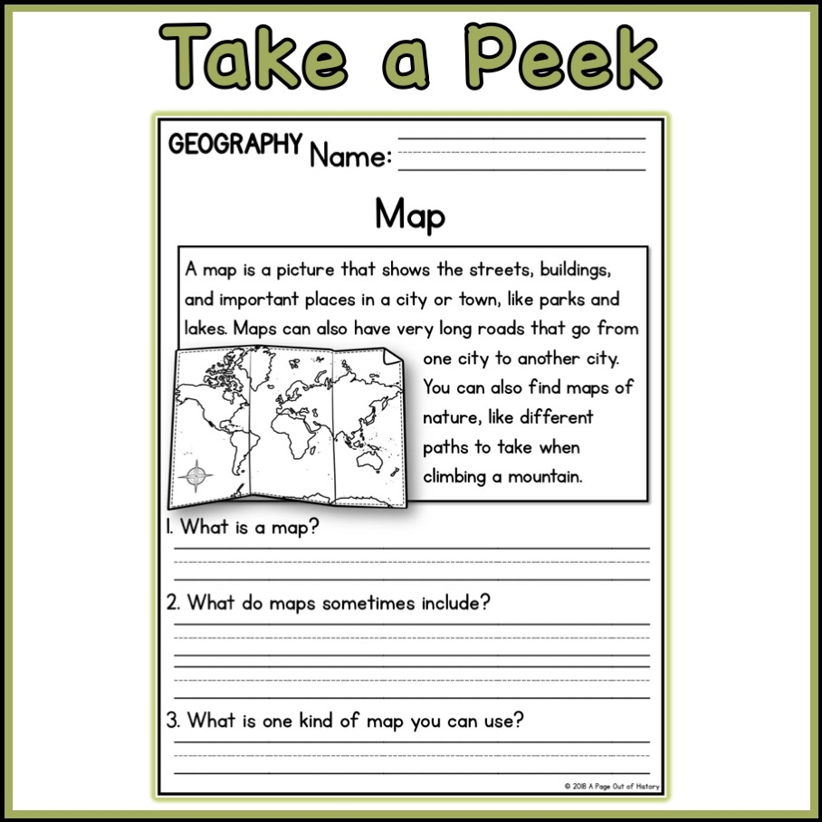 Geography Social Studies Reading Comprehension Passages K 2 Made By Teachers