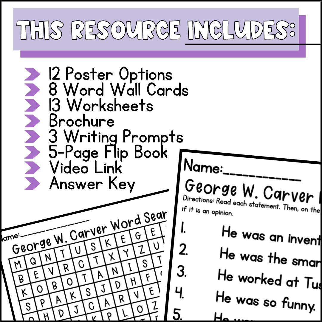 George Washington Carver Biography Activities Black History Month Inventor Classful