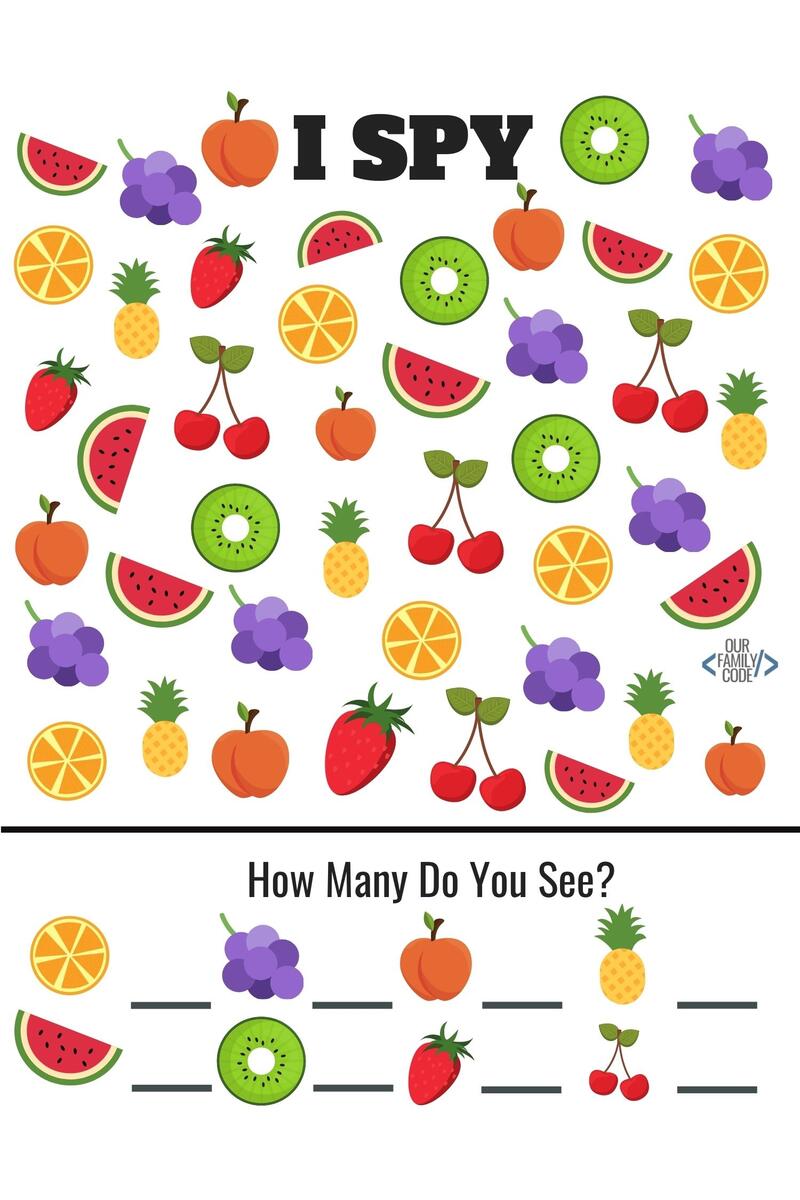 Grab These Free Summer Fruit Worksheets For Kids Our Family Code Free Counting Fruits Worksheet For Preschool