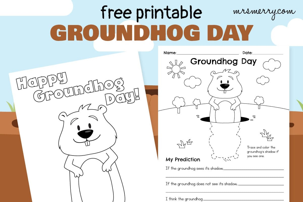 Groundhog Day Free Printable Coloring Page Mrs Merry Groundhog Day Worksheets For Preschool And Kindergarten Mamas Learning Corner