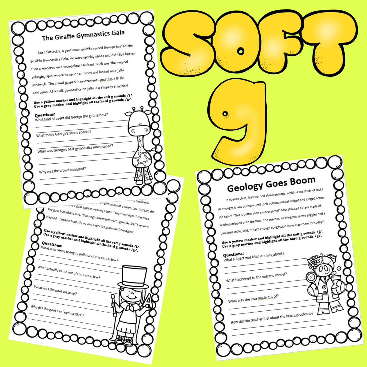 Hard G And Soft G Worksheets