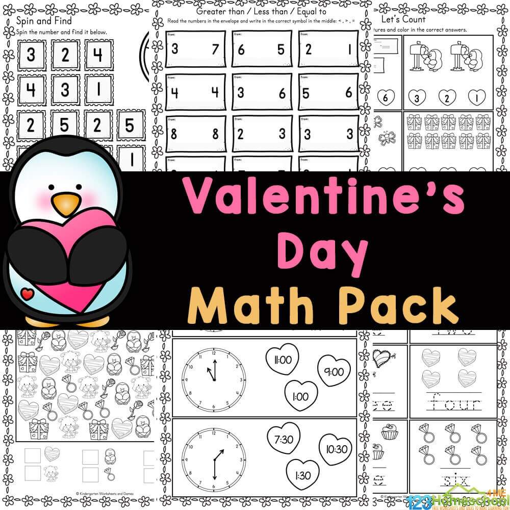 Free Valentine S Day Math Activities Printable Book Lemon And Kiwi Designs