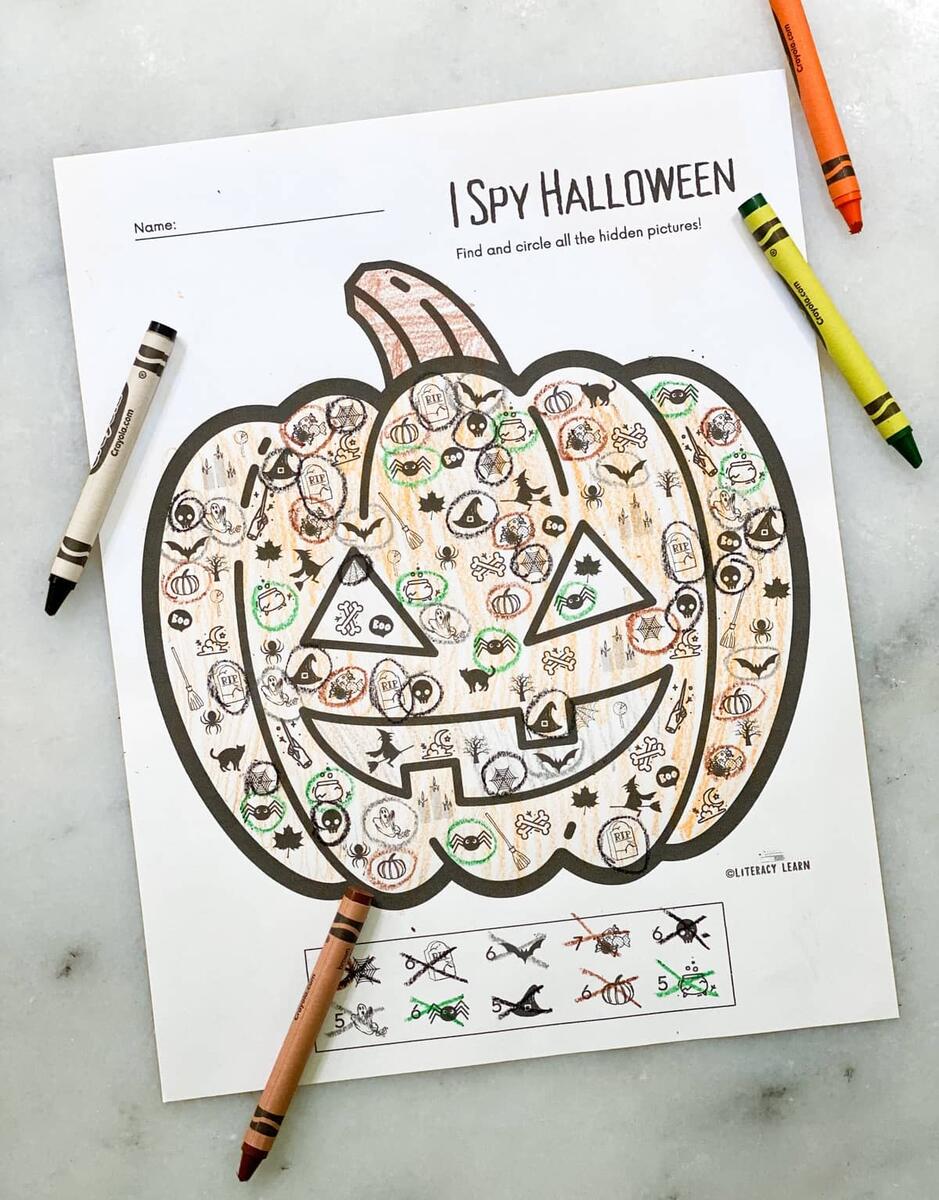 I Spy Halloween Activity Sheet Free Printable Literacy Learn