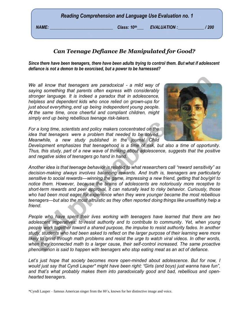 Identifying And Managing Oppositional Defiant Disorder In The Classroom Worksheets Library