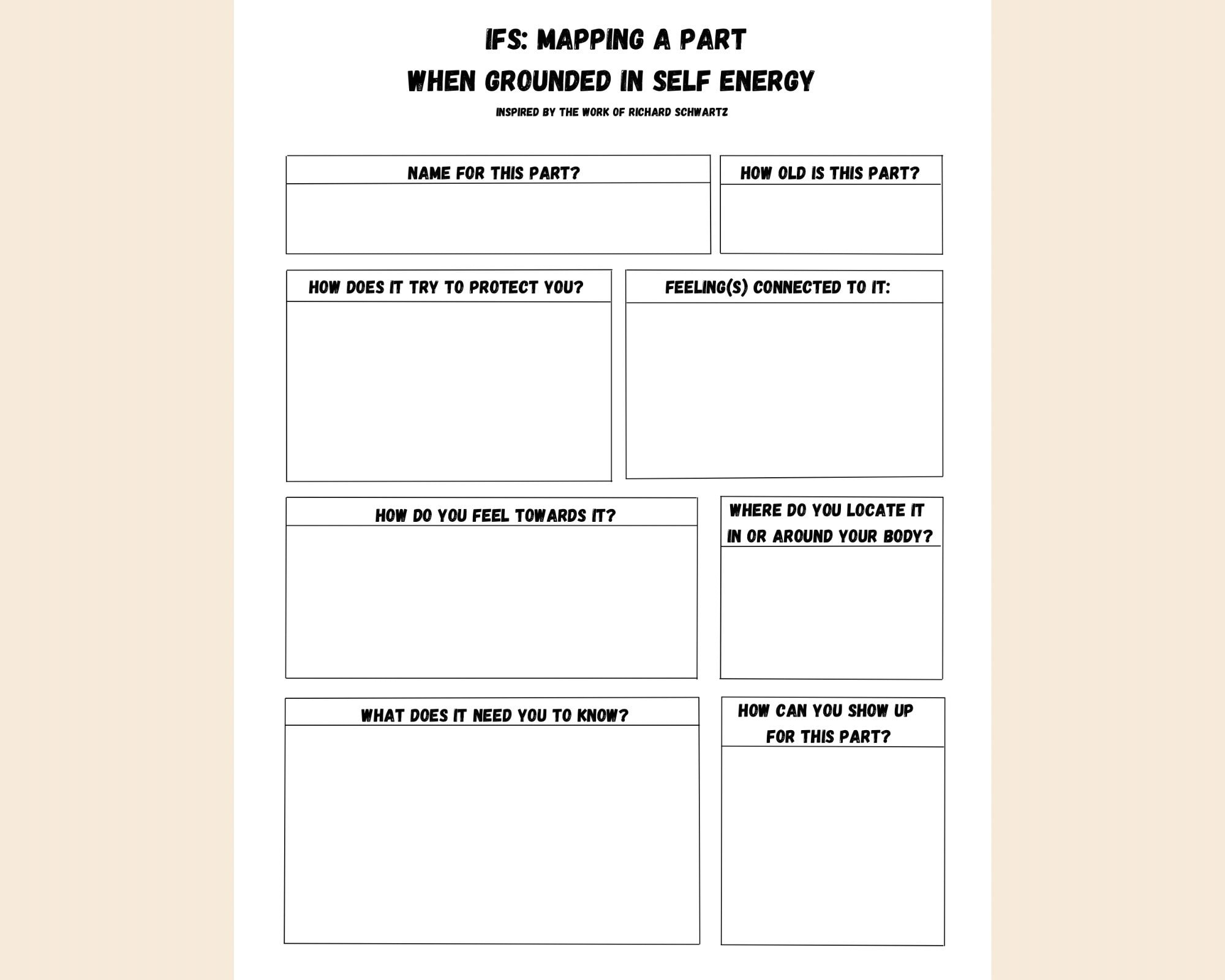 IFS Part Mapping Worksheet Internal Family Systems Handout Digital Download Etsy IFS Part Mapping Worksheet Internal Family Systems Handout Digital Download Etsy