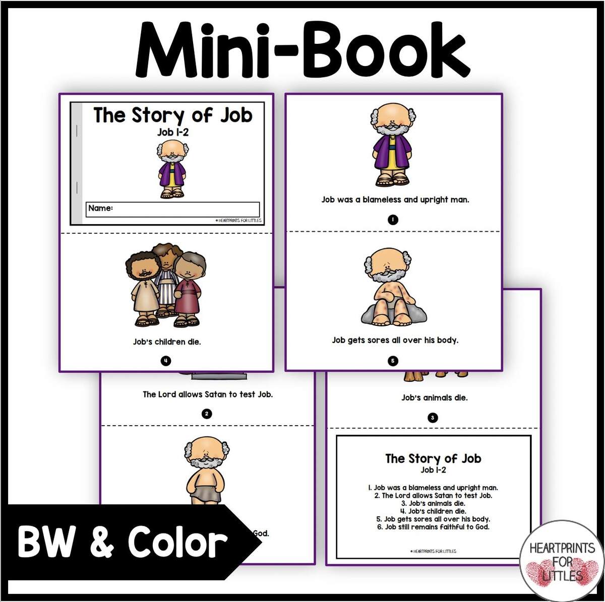 Job Bible Story Sequencing Activities Digital Download Etsy Israel