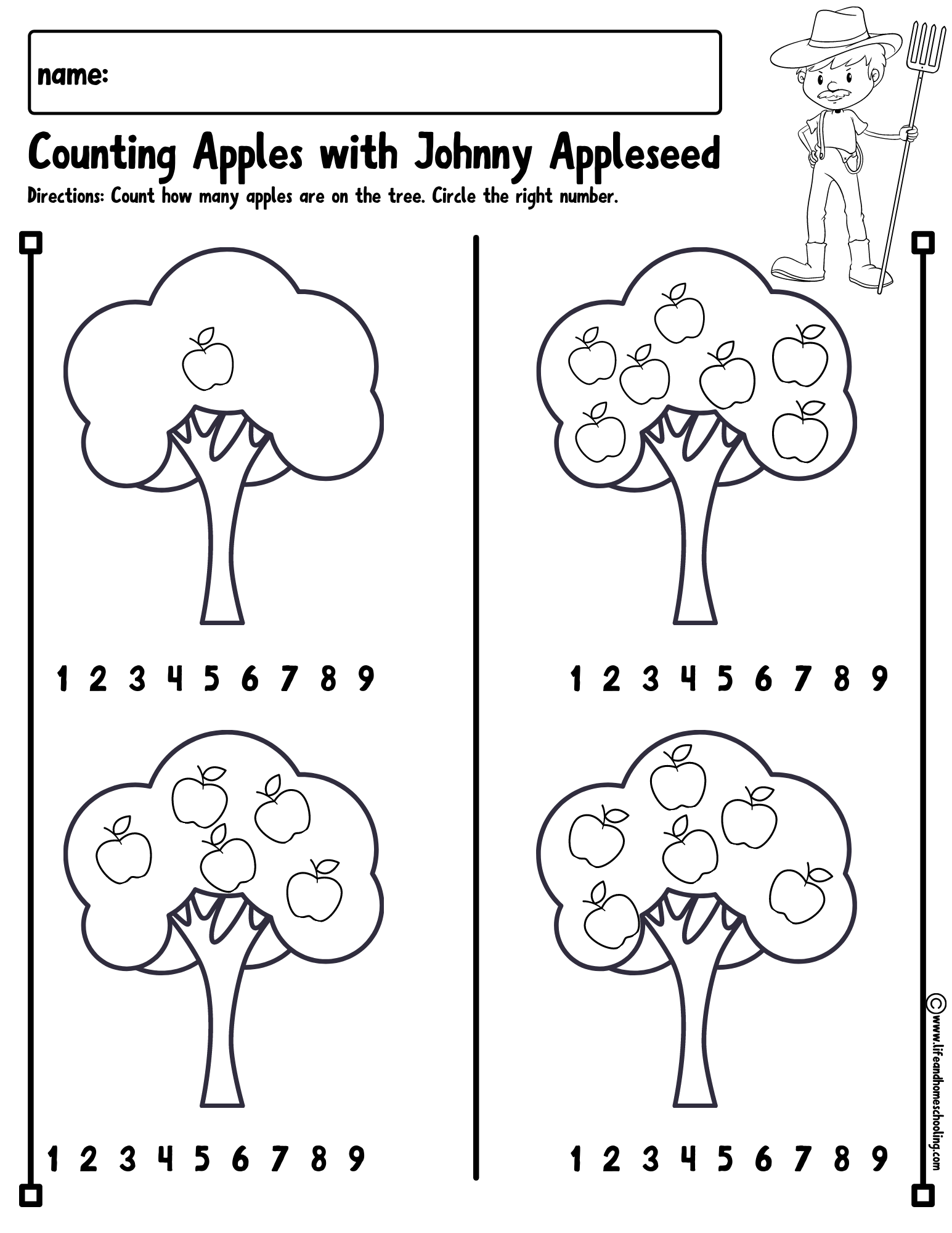 Johnny Appleseed Counting Apples Made By Teachers Johnny Appleseed Counting Apples Made By Teachers