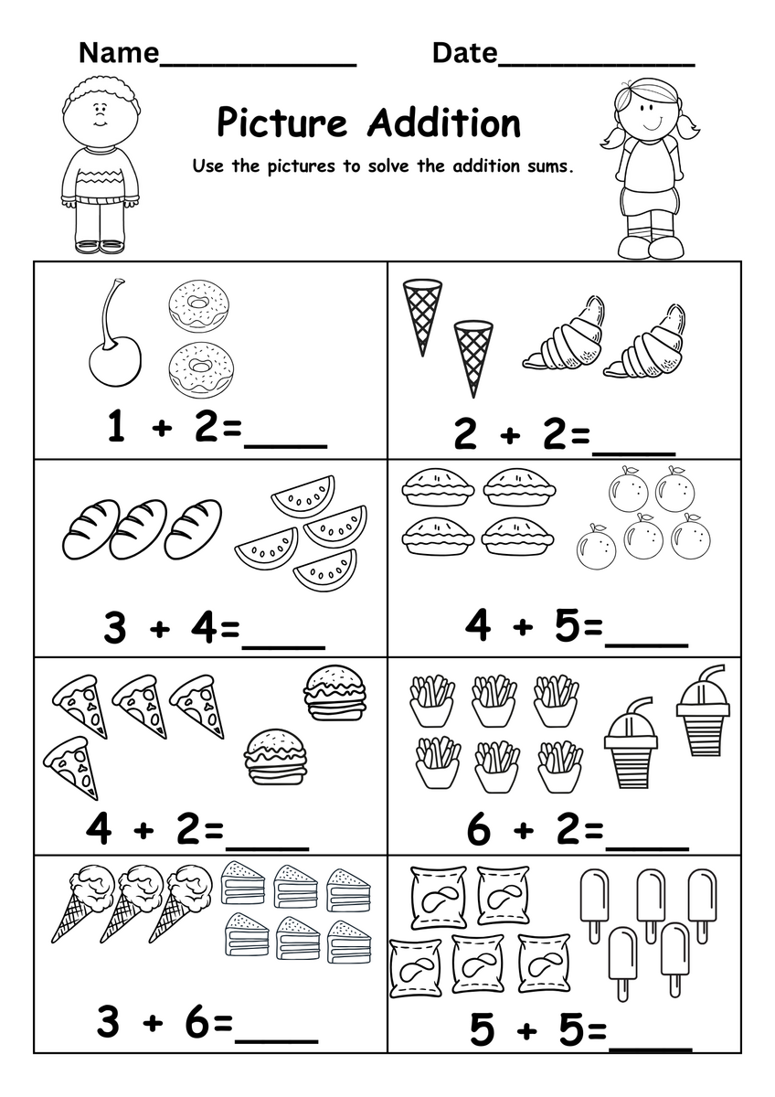 Kindergarten Addition Worksheet Free Addition Worksheets Free Printable Easy Math Problems Free Printables Lettering SVG Files Tools Apps