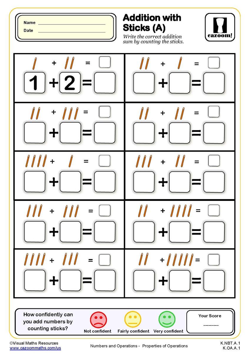 Kindergarten Math Worksheets PDF Printable PDF Worksheets Cazoom Math Free Printable Count And Match Numbers Worksheet