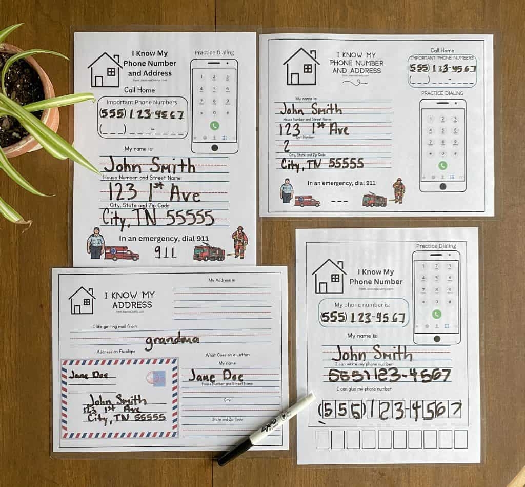 Know My Phone Number And Address Worksheets Joanna Overly Know My Phone Number And Address Worksheets Joanna Overly