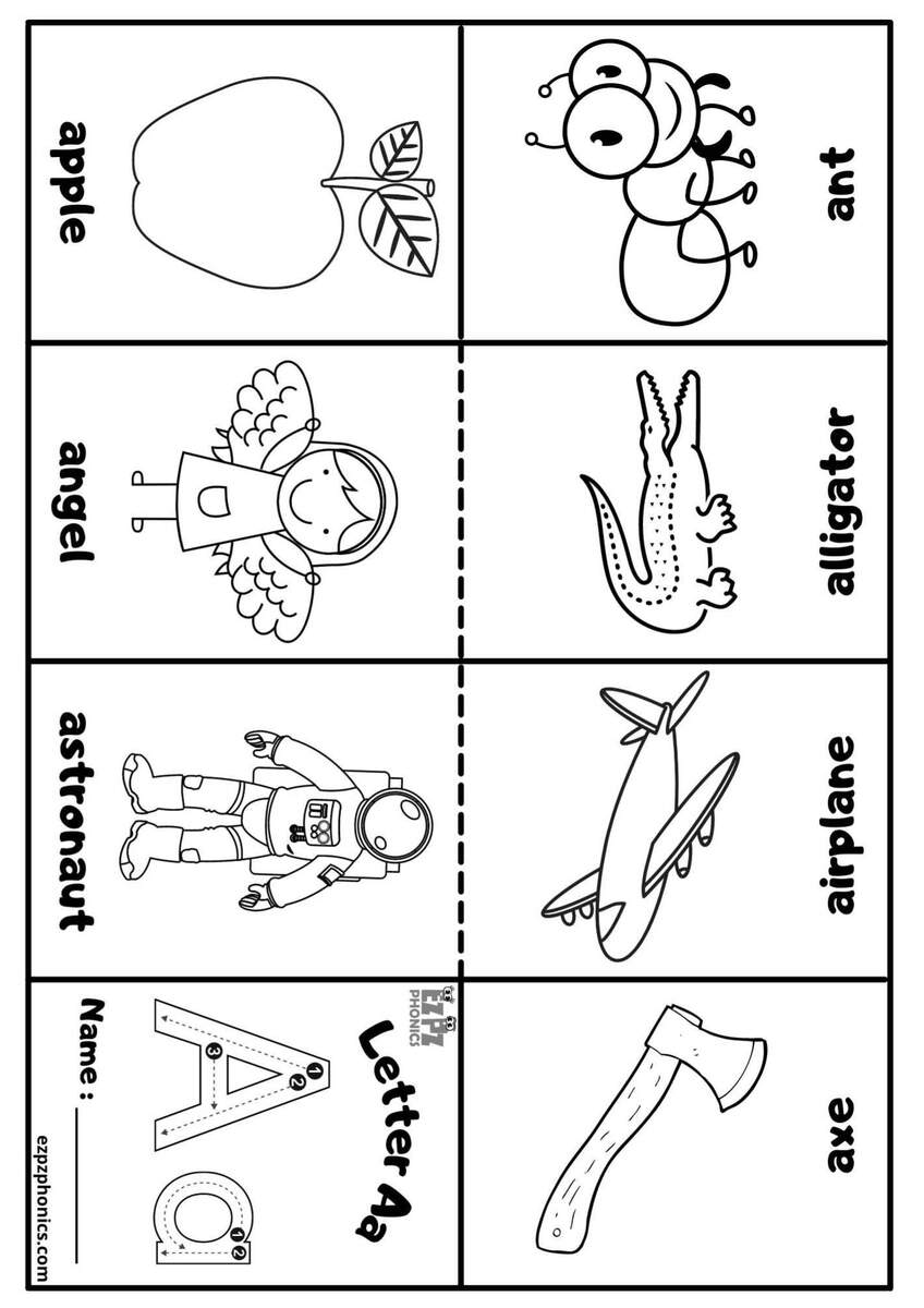 Letter A Mini Coloring Book Free Printable PDF Ezpzphonics Letter A Sound Worksheets Tree Valley Academy