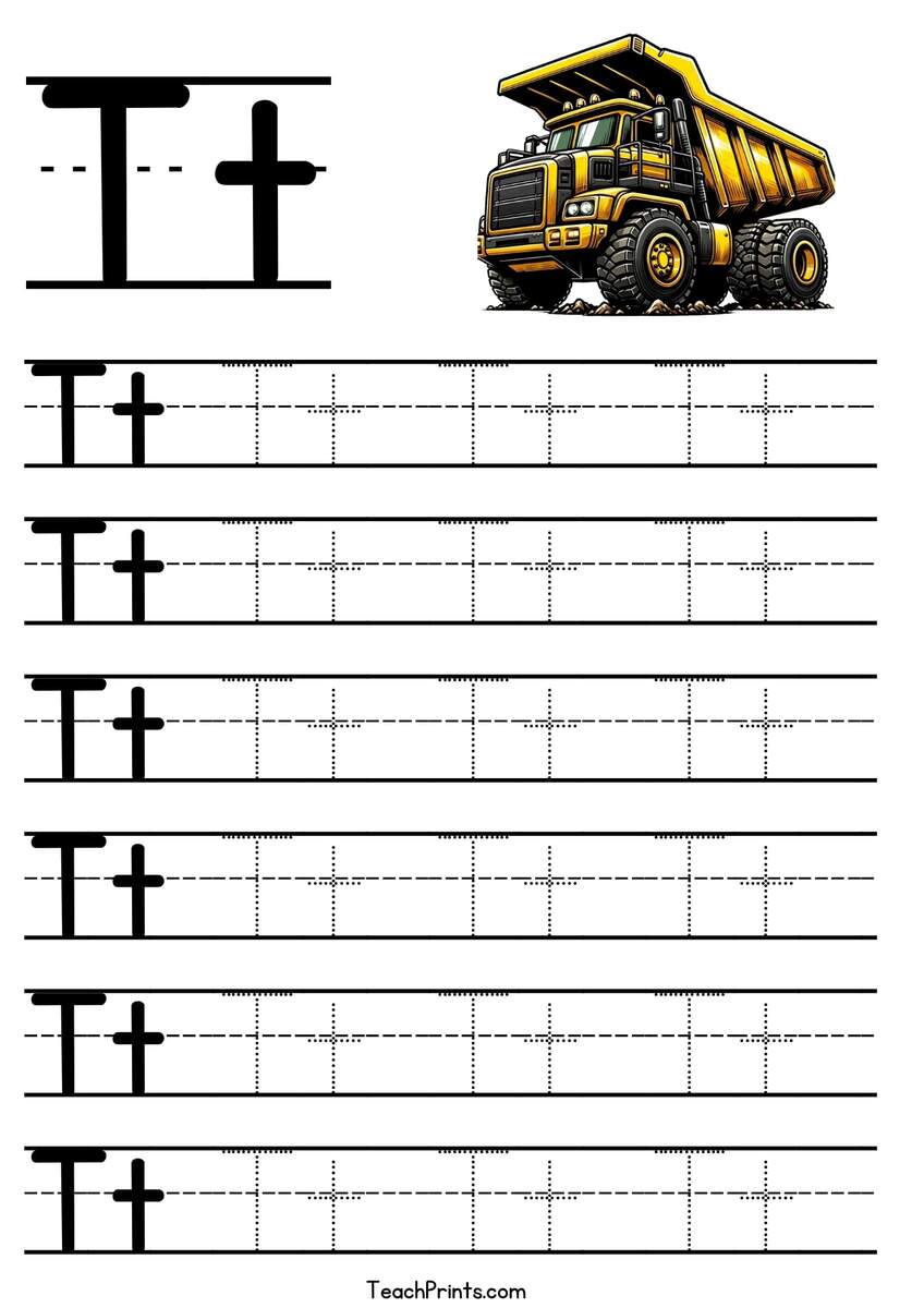 Tracing Letter T Alphabet Worksheet For Kindergarten And Preschool Kids For Handwriting Practice And Educational Activities In A Printable Page Illust Stock Vector Image Art Alamy