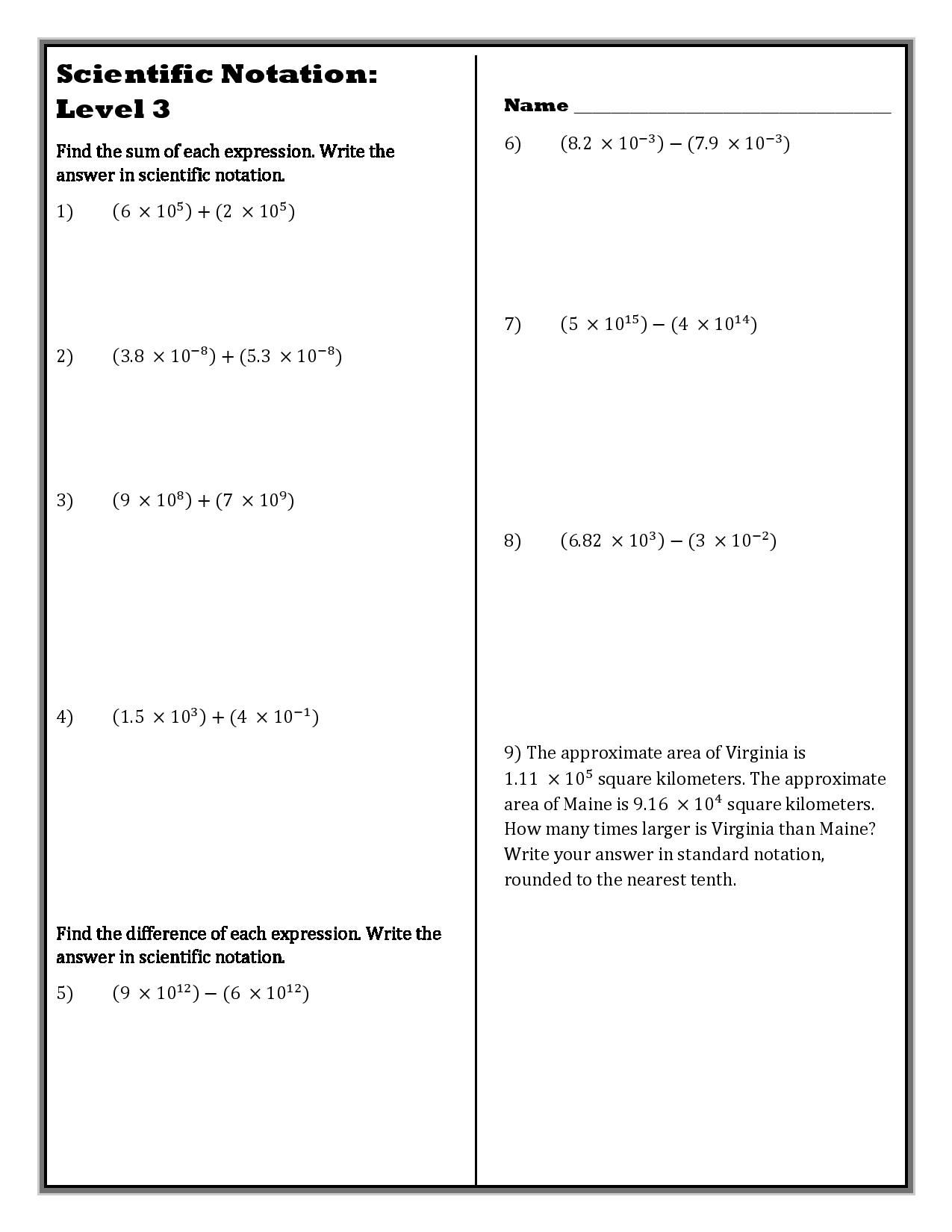 Level Ups 8th Grade Scientific Notation Made By Teachers