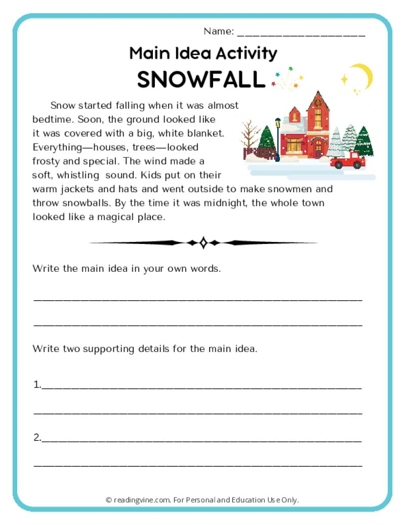 Main Idea Interactive Worksheet For Grade 2 Worksheets Library