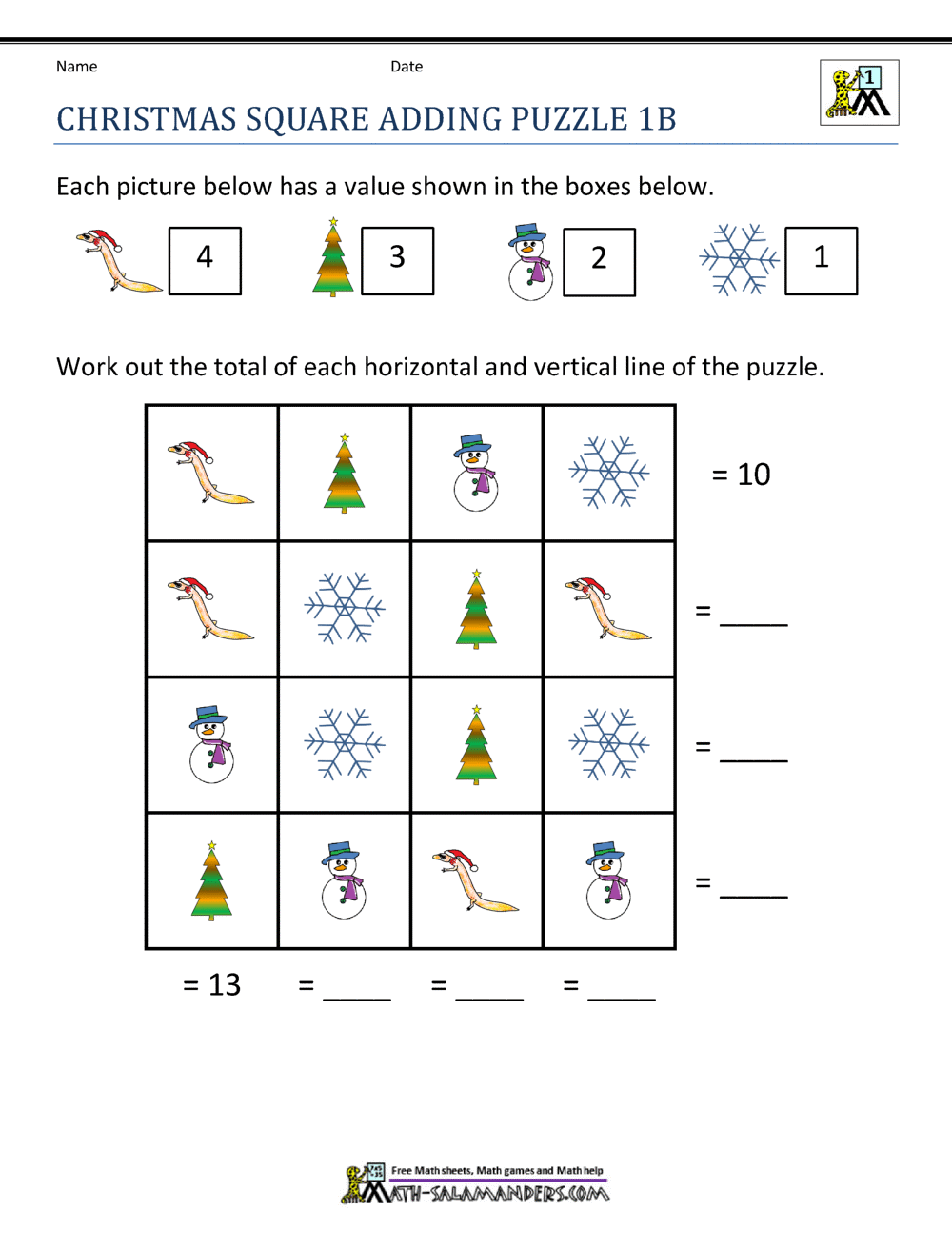 Math Christmas Worksheets First Grade Math Christmas Worksheets PDF Free Download