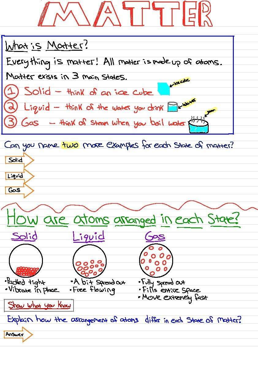Matter Notes And Questions By Mr D And Science TPT Matter Notes And Questions By Mr D And Science TPT