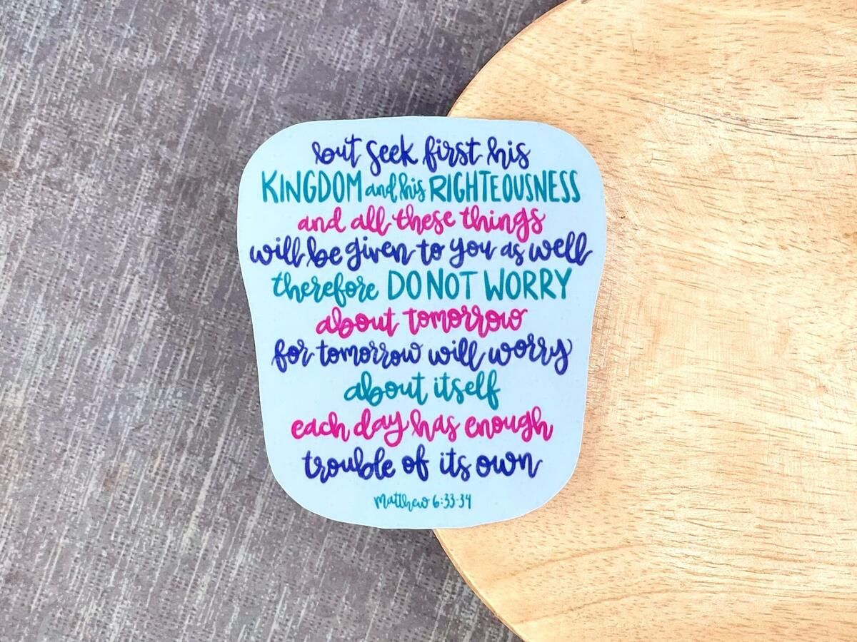 Matthew 6 34 Craft Etsy Matthew 6 34 Craft Etsy
