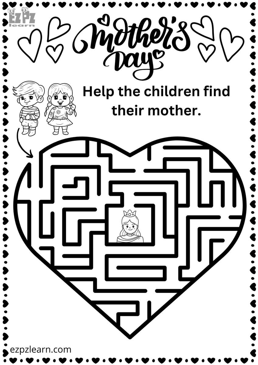 Mother S Day Heart Maze Free PDF Download Ezpzlearn Mother S Day Heart Maze Free PDF Download Ezpzlearn