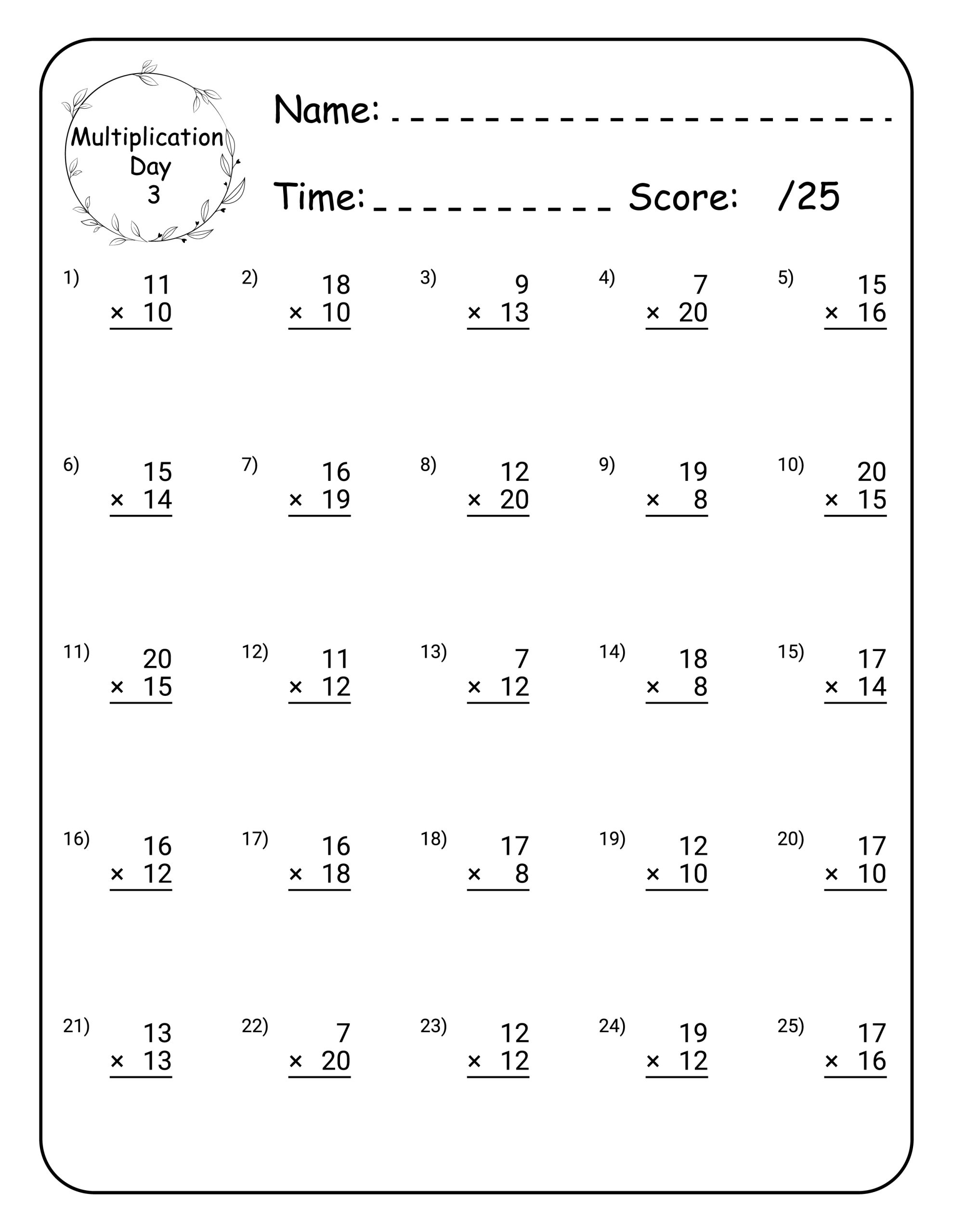 Basic Multiplication Worksheets K12 Math Worksheets