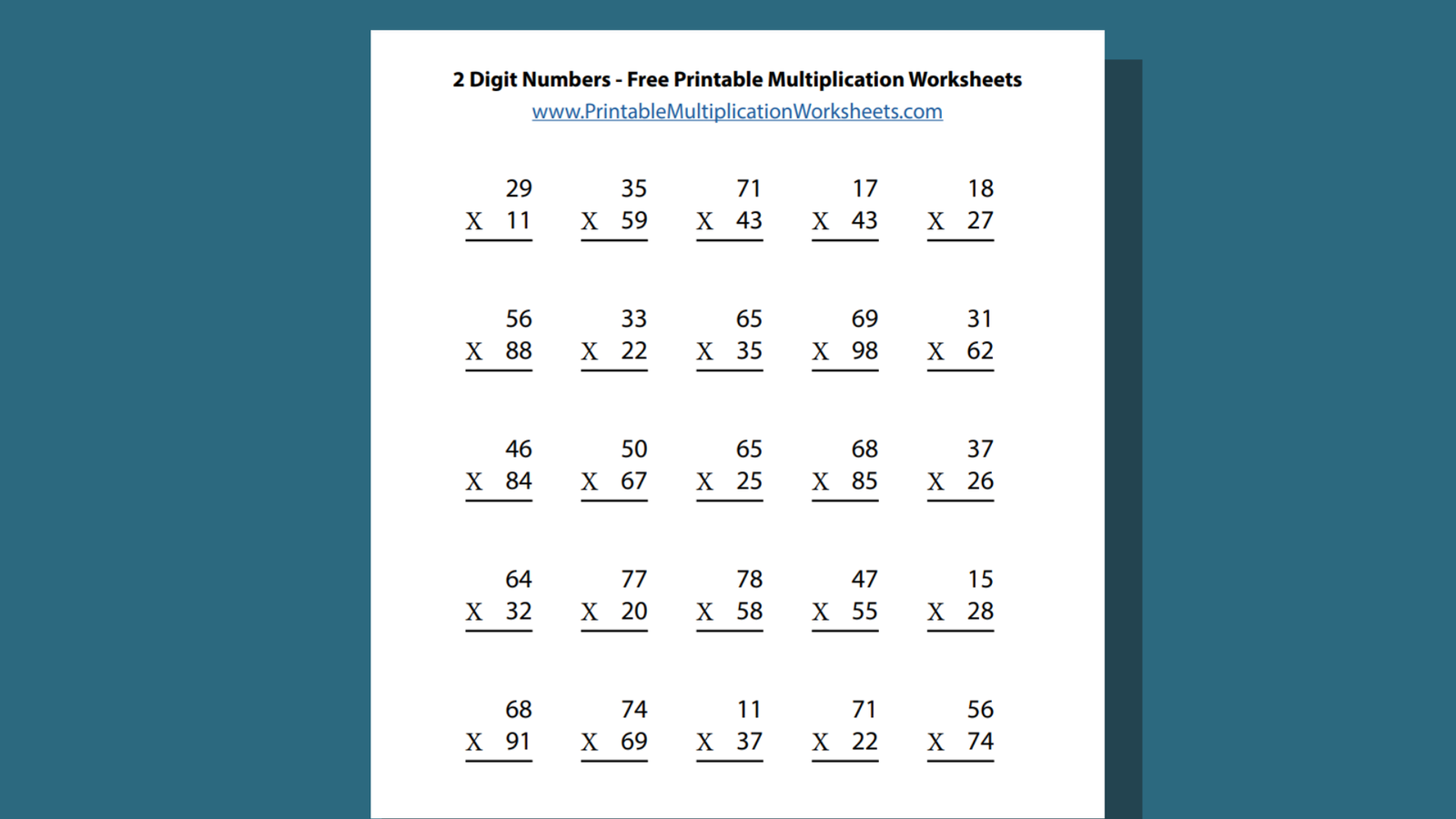 Multiplying With 2 Digit Numbers Printable Multiplication Worksheets 2 Digit By 2 Digit Multiplication Worksheets Math Multiplication Made By Teachers