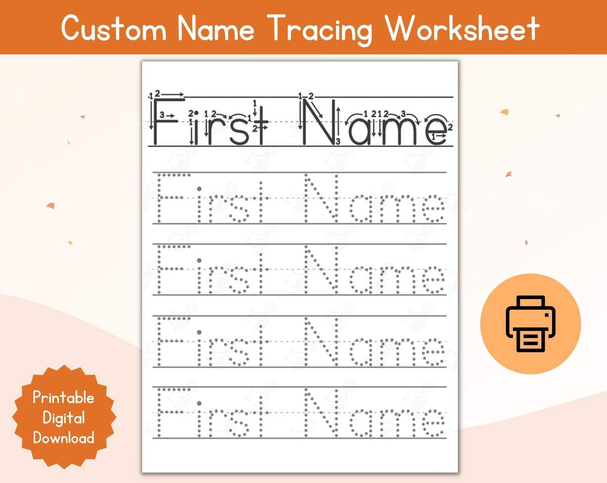 Name Tracing Custom Worksheet Personalized First Name Tracing Name Worksheet Name Tracing Printable Etsy Name Tracing Worksheets Printable