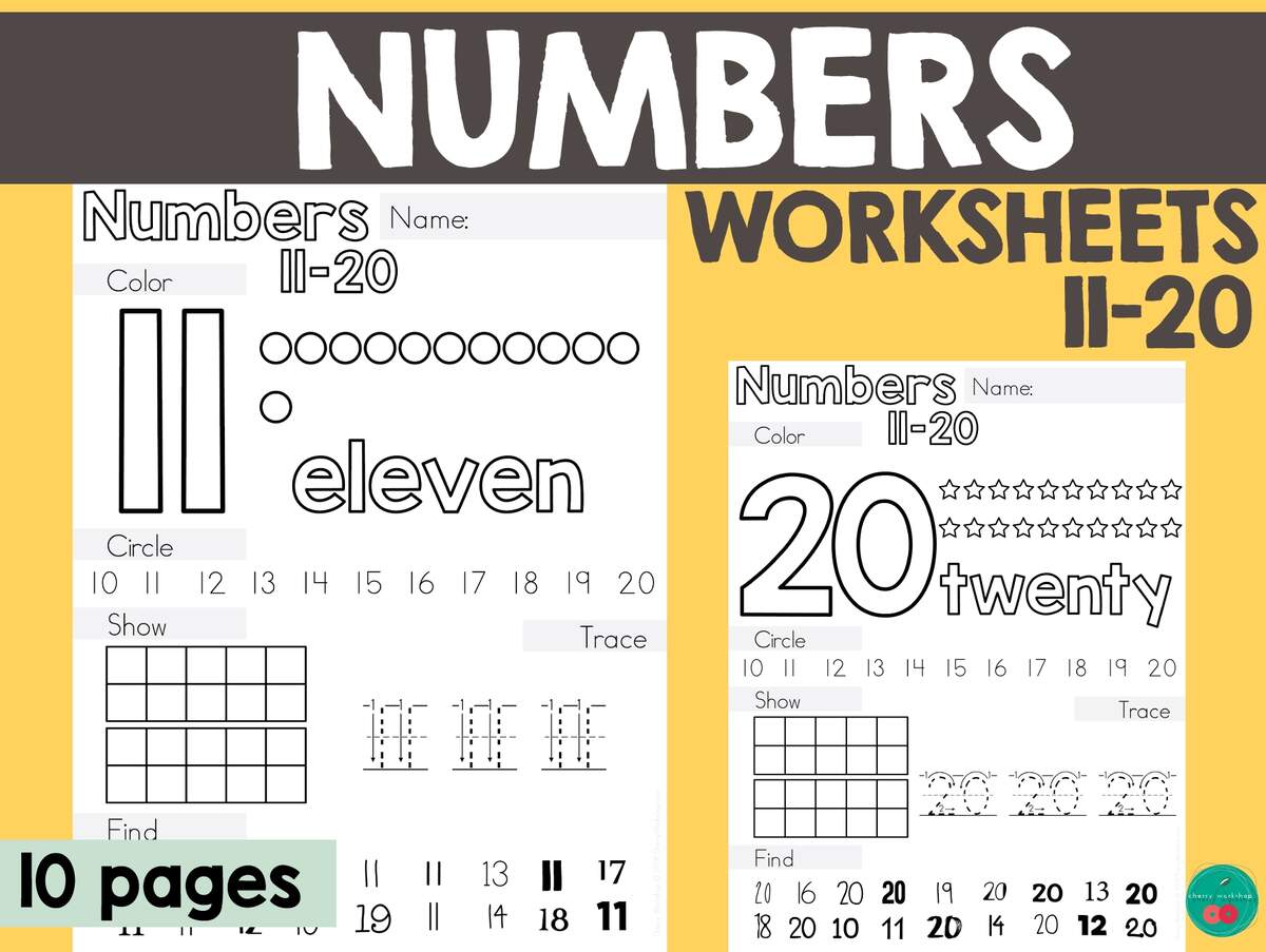 Number Worksheets 11 20 By Teach Simple Number Worksheets 11 20 By Teach Simple