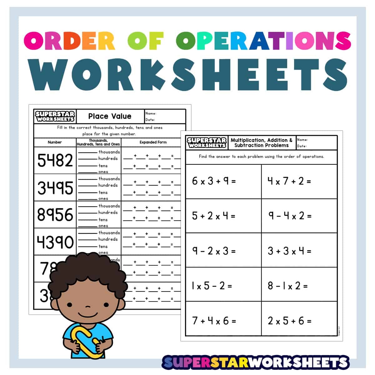 Order Of Operations Worksheets Superstar Worksheets Printable Order Of Operations Digital Worksheets Activities For 4th 5th Grade Made By Teachers