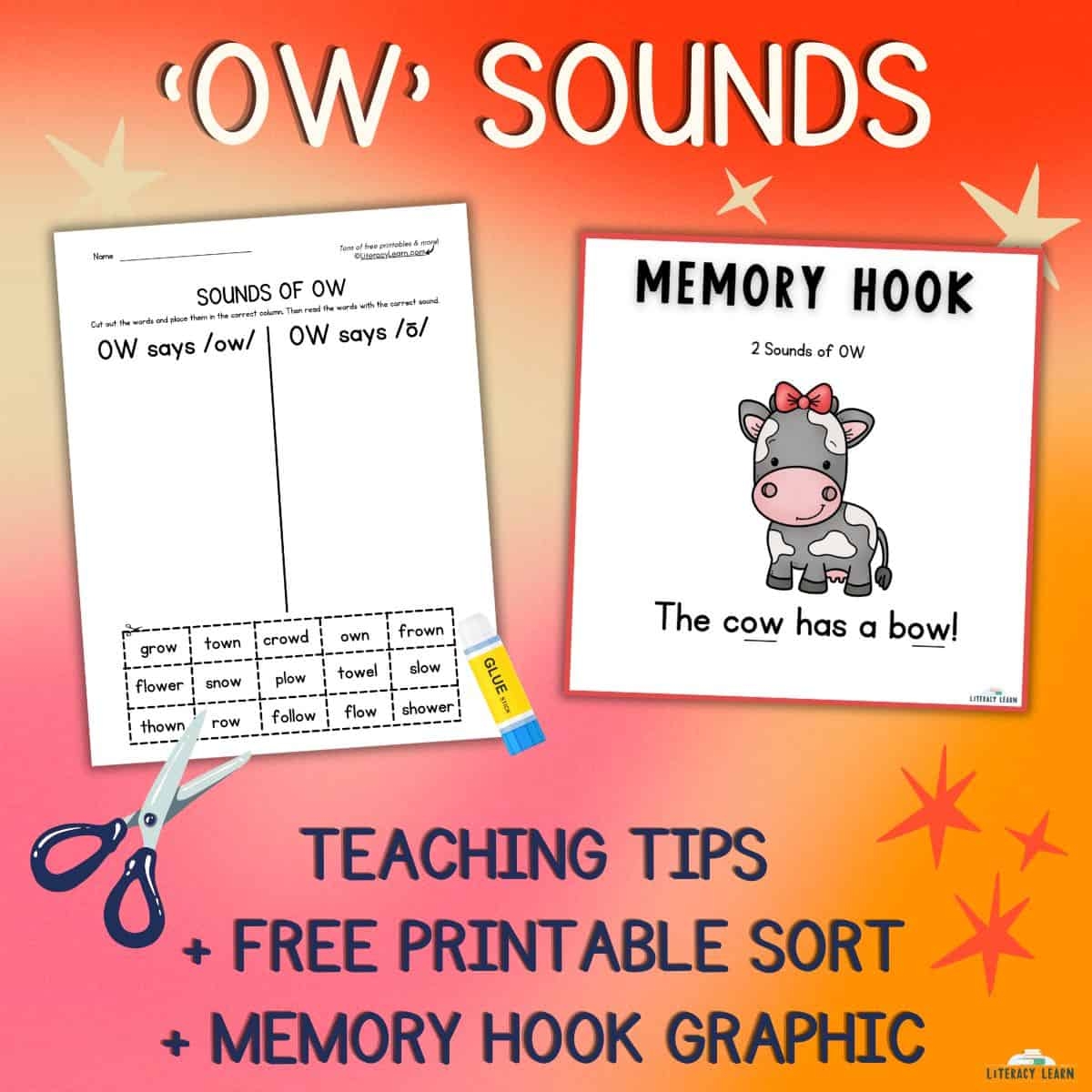 OW Sounds Free Printables Literacy Learn OW Sounds Free Printables Literacy Learn