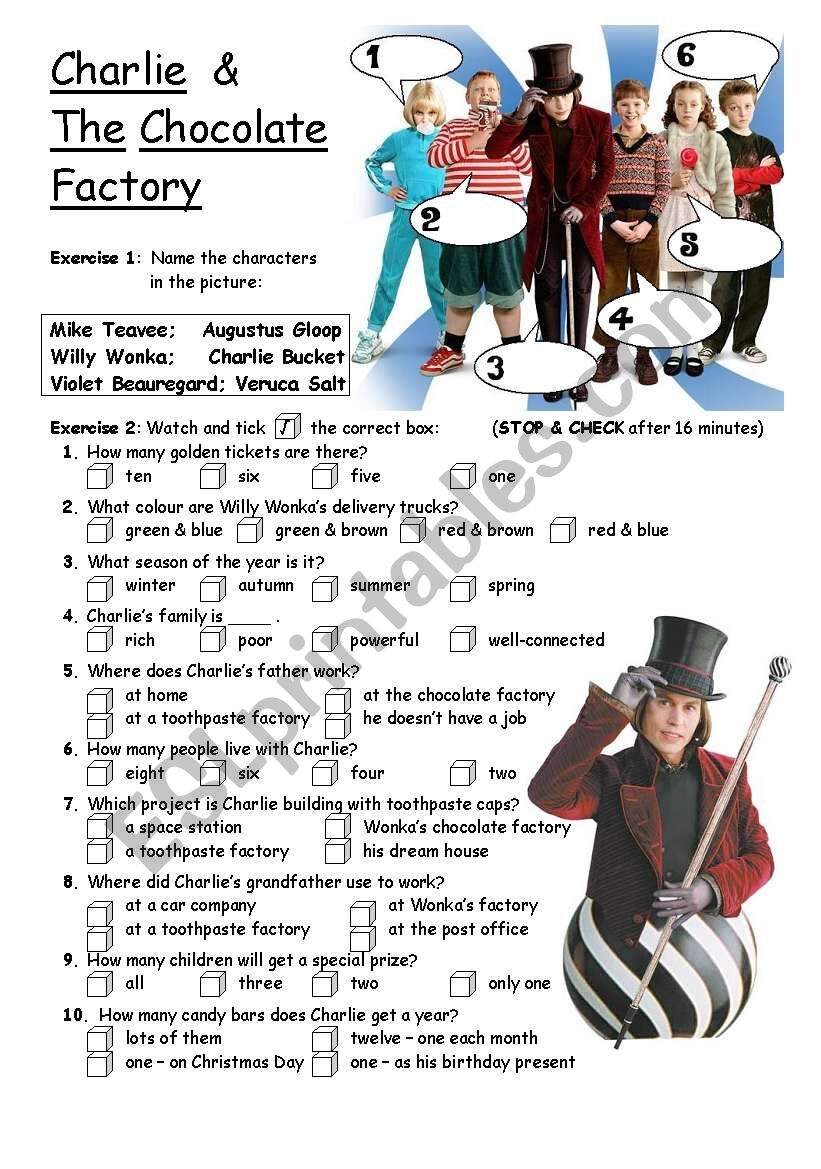 Roald Dahl Charlie And The Chocolate Factory Worksheets Made By Teachers