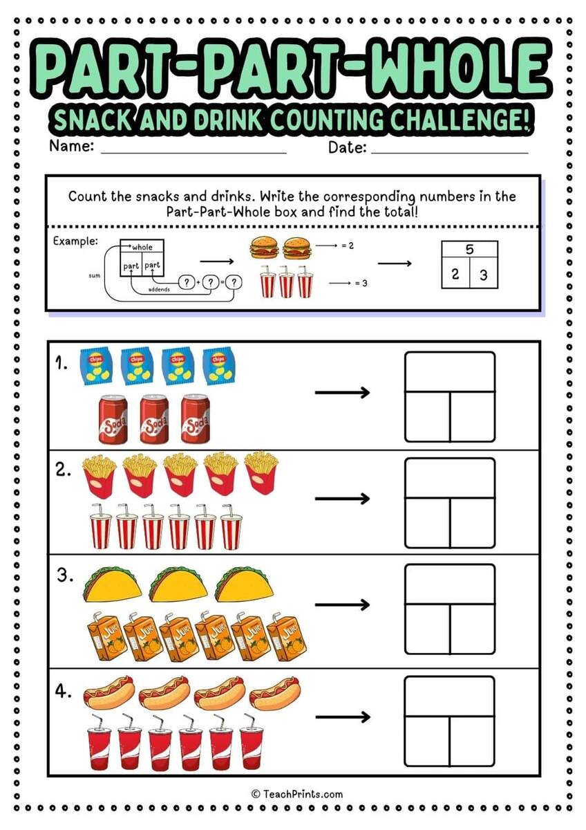 Part Part Whole Worksheets Free Teach Prints Part Part Whole Worksheets