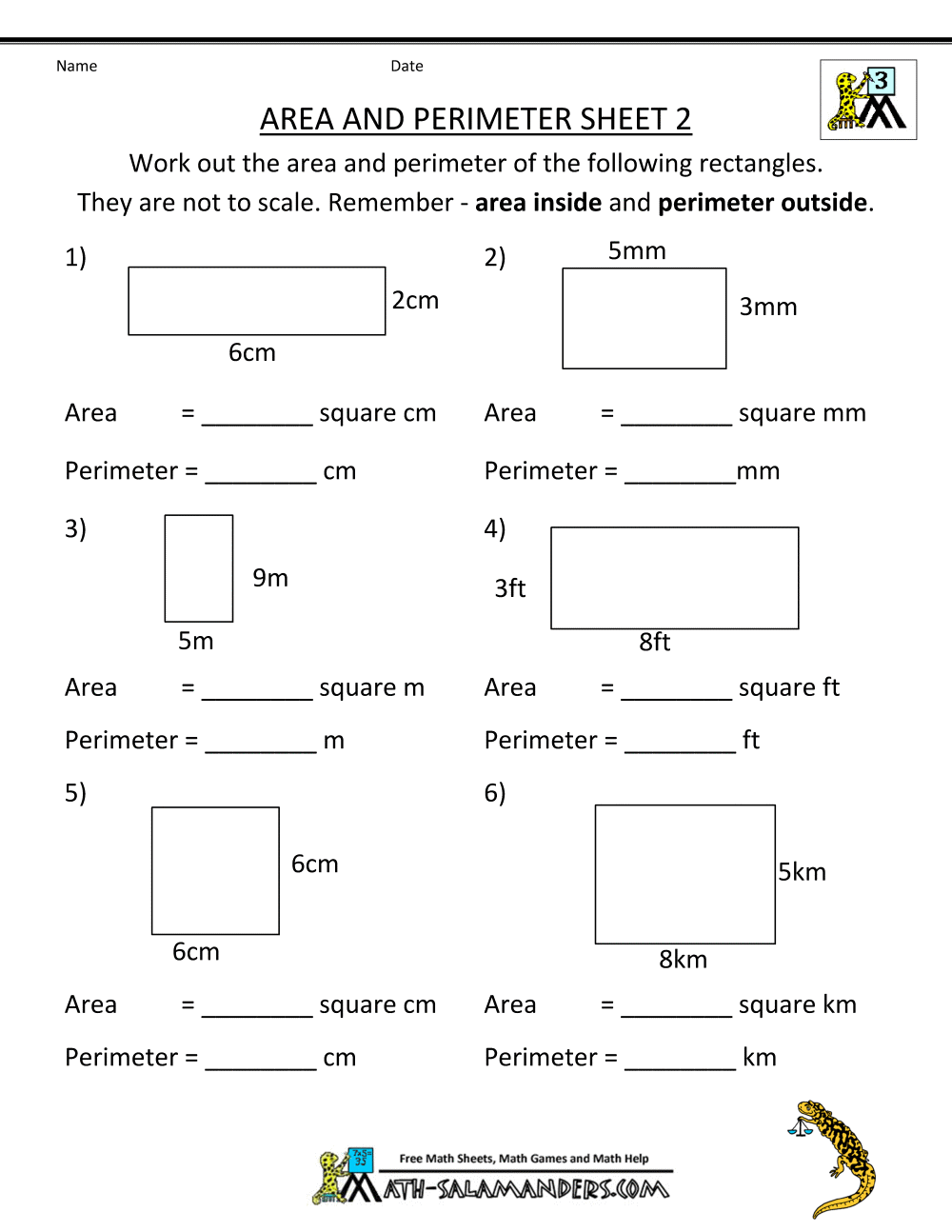 Perimeter Worksheets Perimeter Worksheets