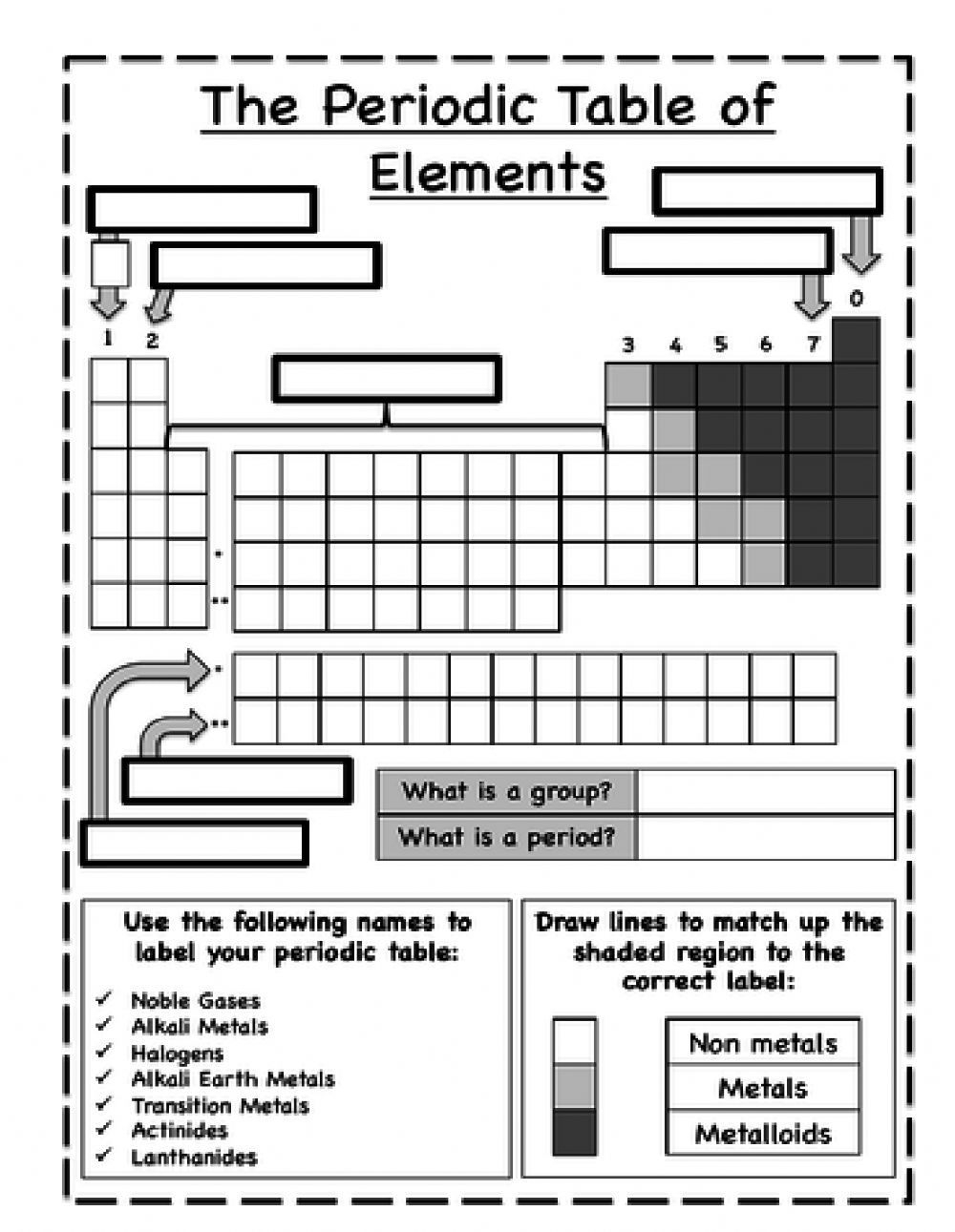 Periodic Table Worksheet Worksheet