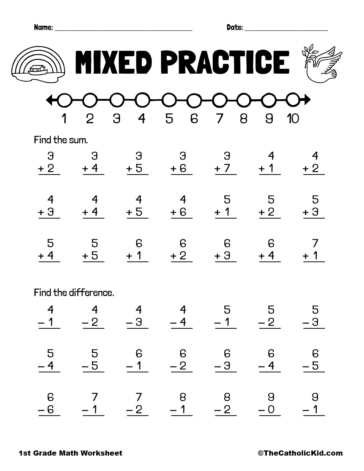 Free 1st Grade Math Worksheet Templates To Customize Canva