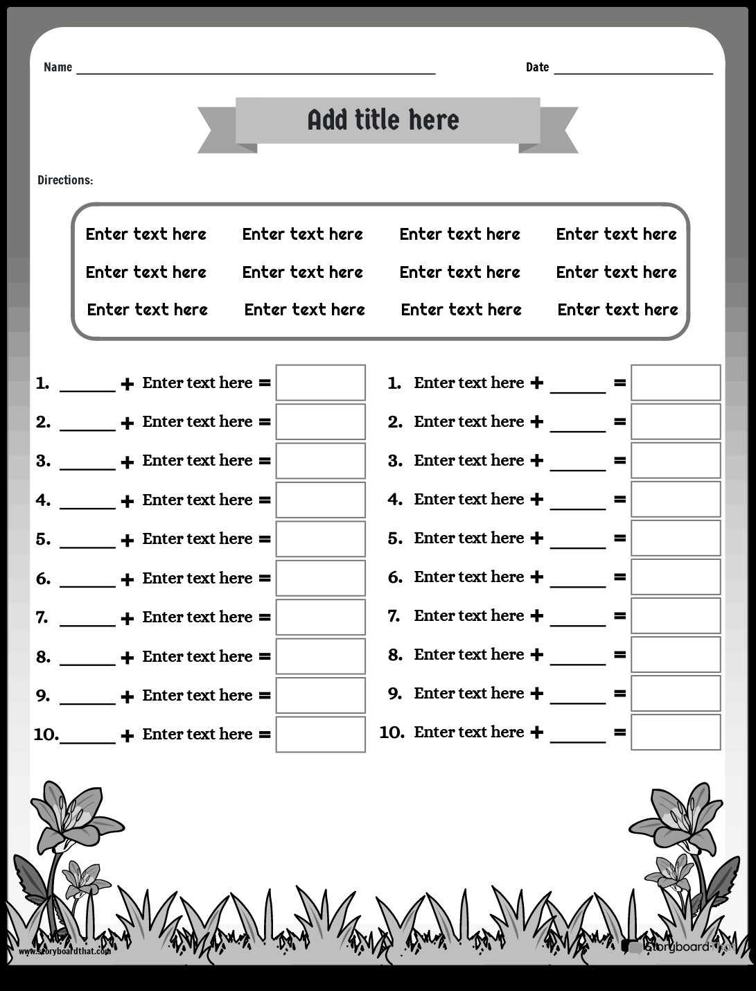 Prefixes Suffixes Worksheets Free From Storyboard That