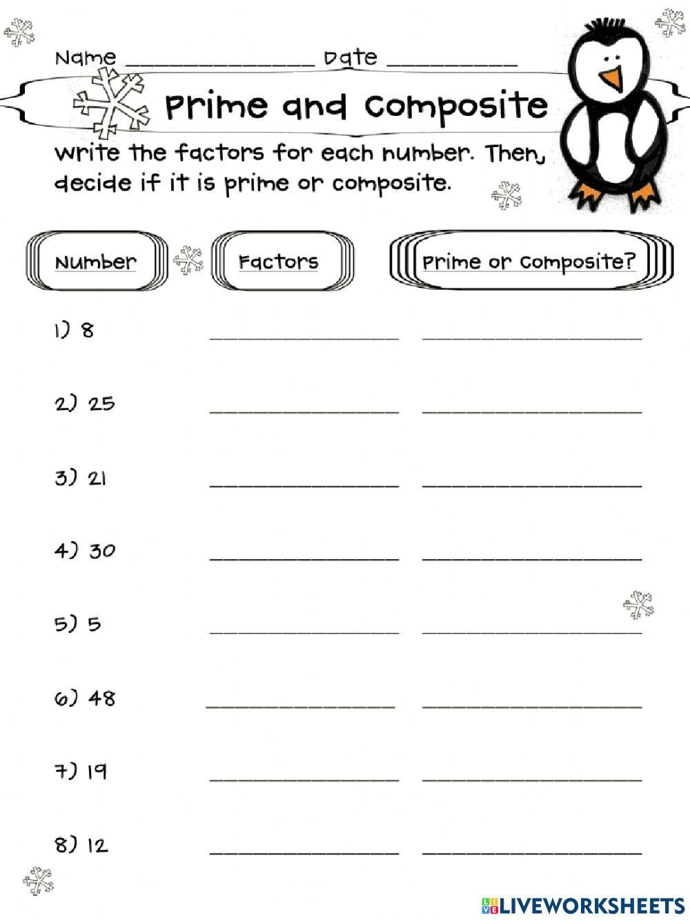 Prime Numbers Worksheet Interactive Worksheet Worksheets Library