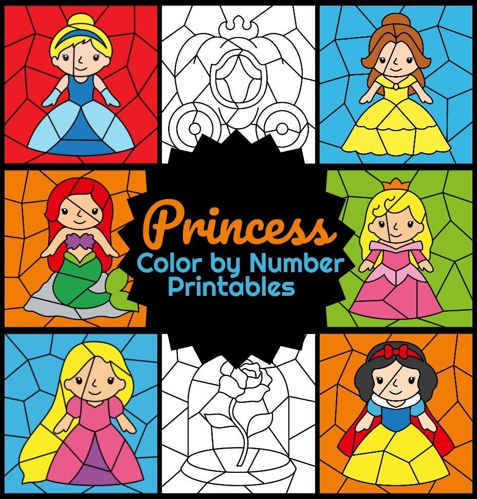 Princess Color By Number Printables Princess Color By Number Printables