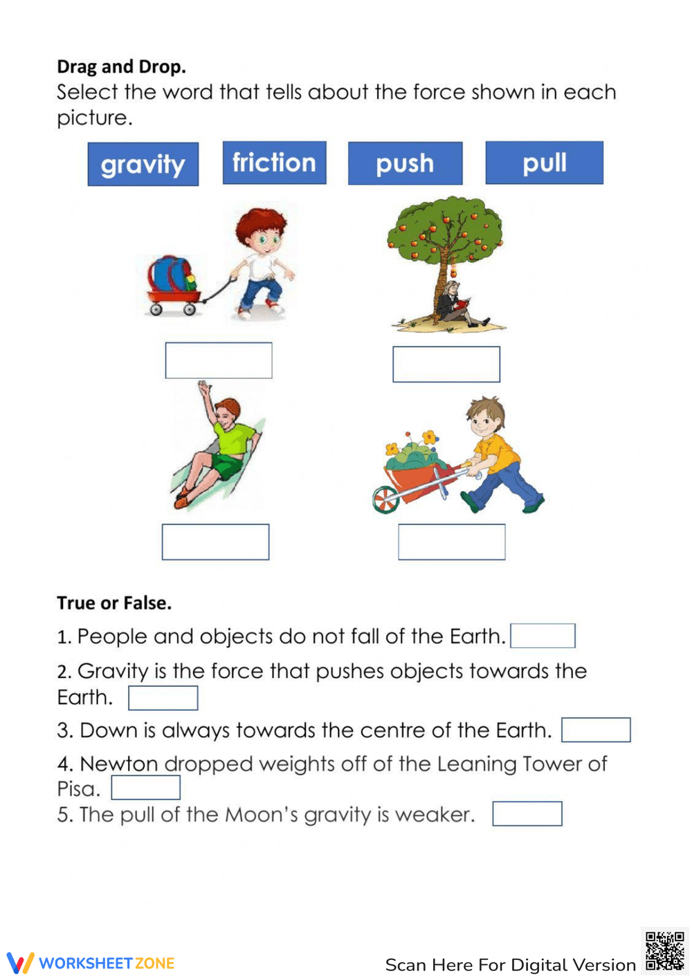 Printable 2nd Grade Gravity Worksheets Download