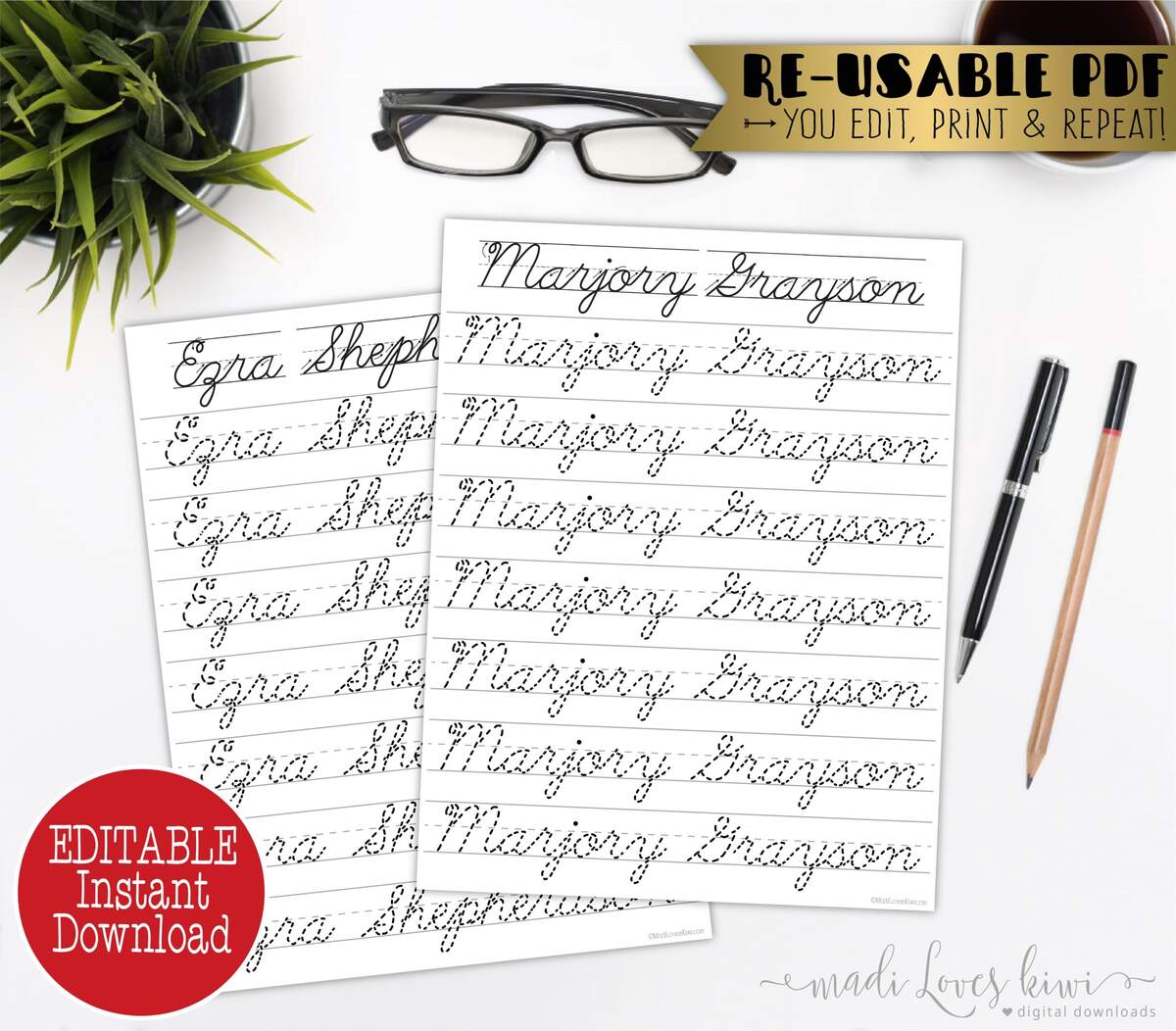 MyCursive Cursive Worksheet Generator Create Practice