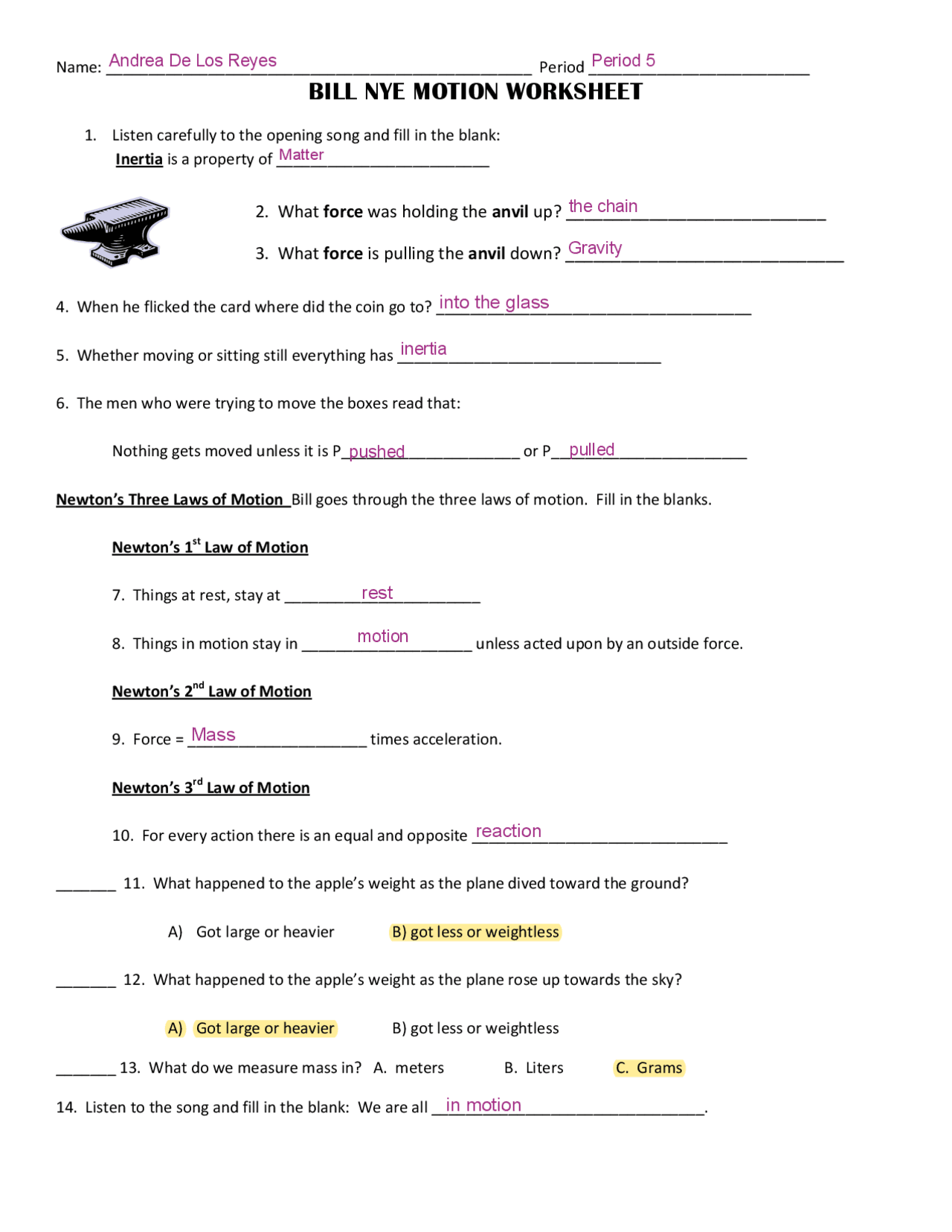 Printable Forces Motion Machines Worksheets Download Printable 11th Grade Acceleration Worksheets