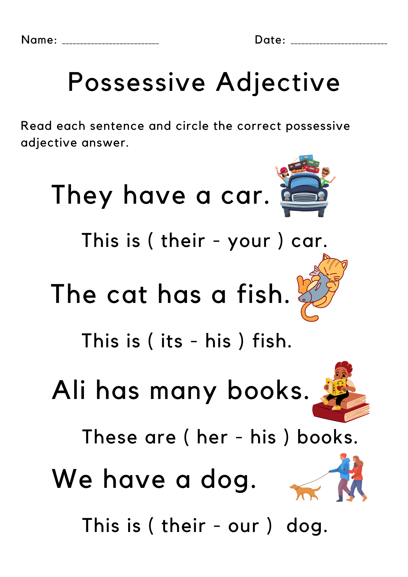 Printable Possessive Adjective Worksheet Grade 1 Teaching Resources 101 Possessive Adjectives PDF Worksheets With Answers Grammarism