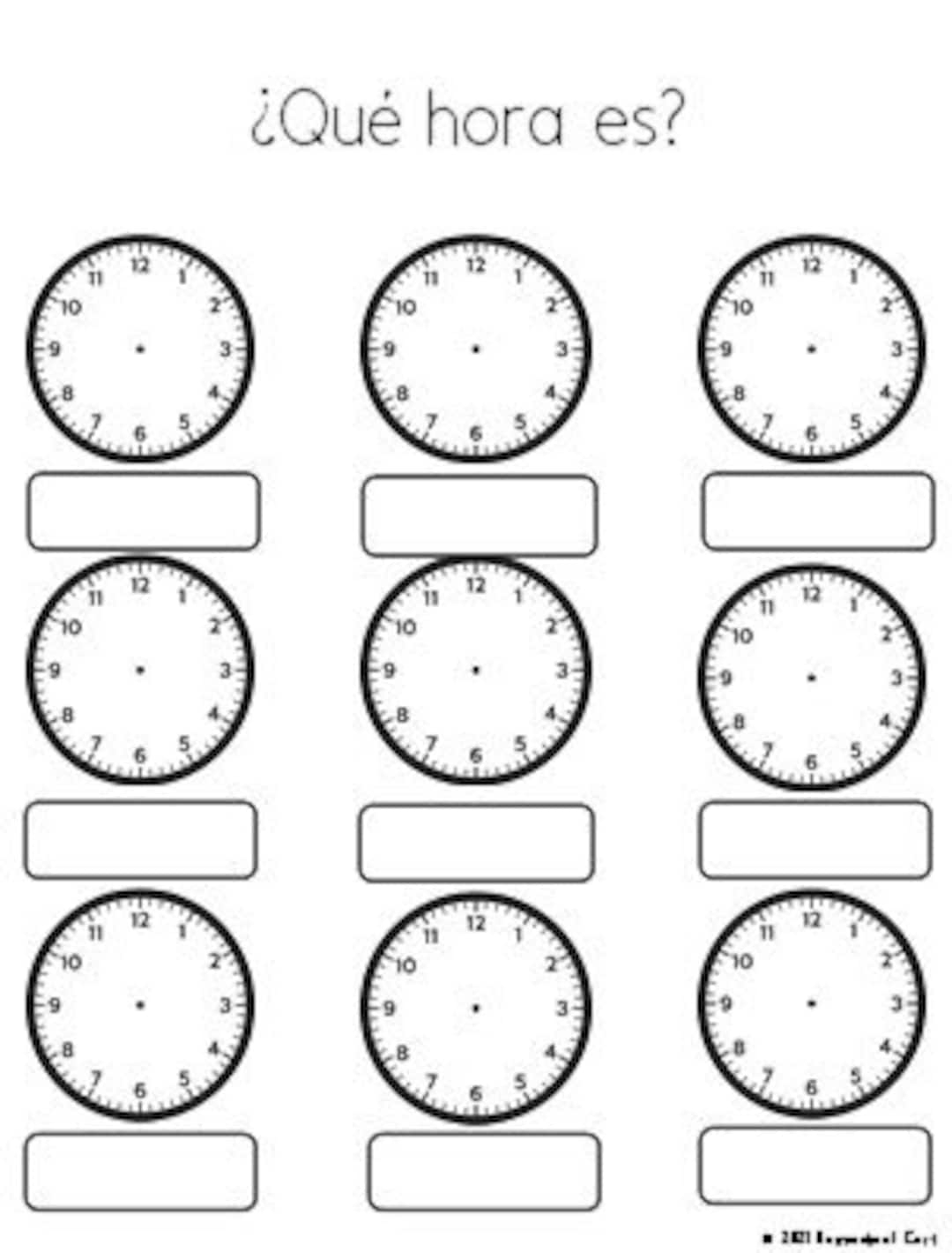 Qu Hora Es Telling Time Spanish Etsy Qu Hora Es Telling Time Spanish Etsy