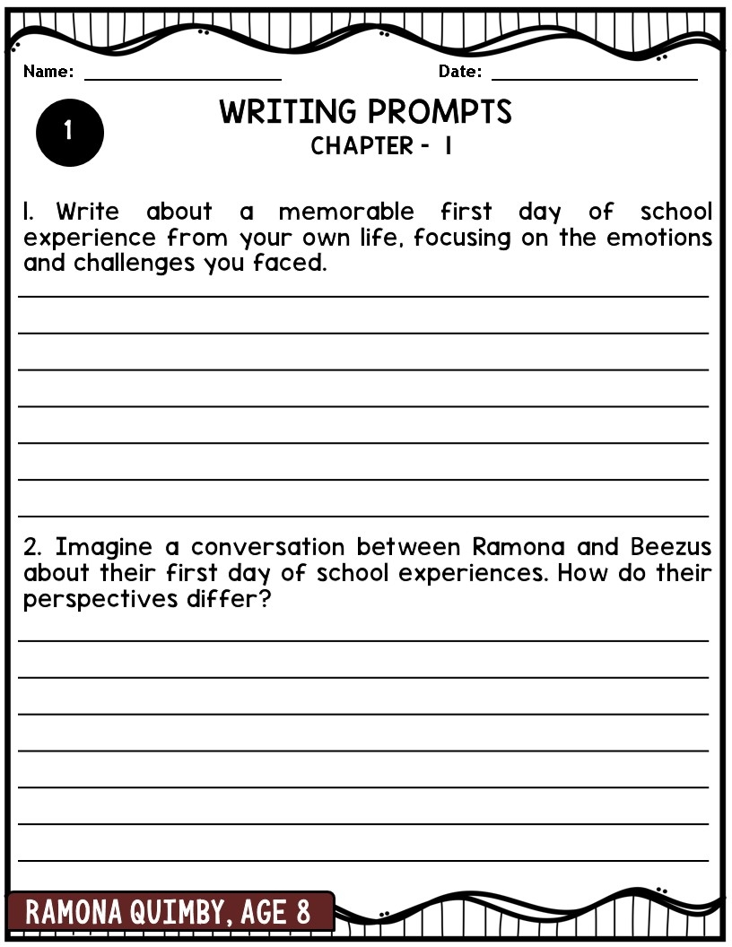 Ramona Quimby Age 8 Novel Study Guide Made By Teachers